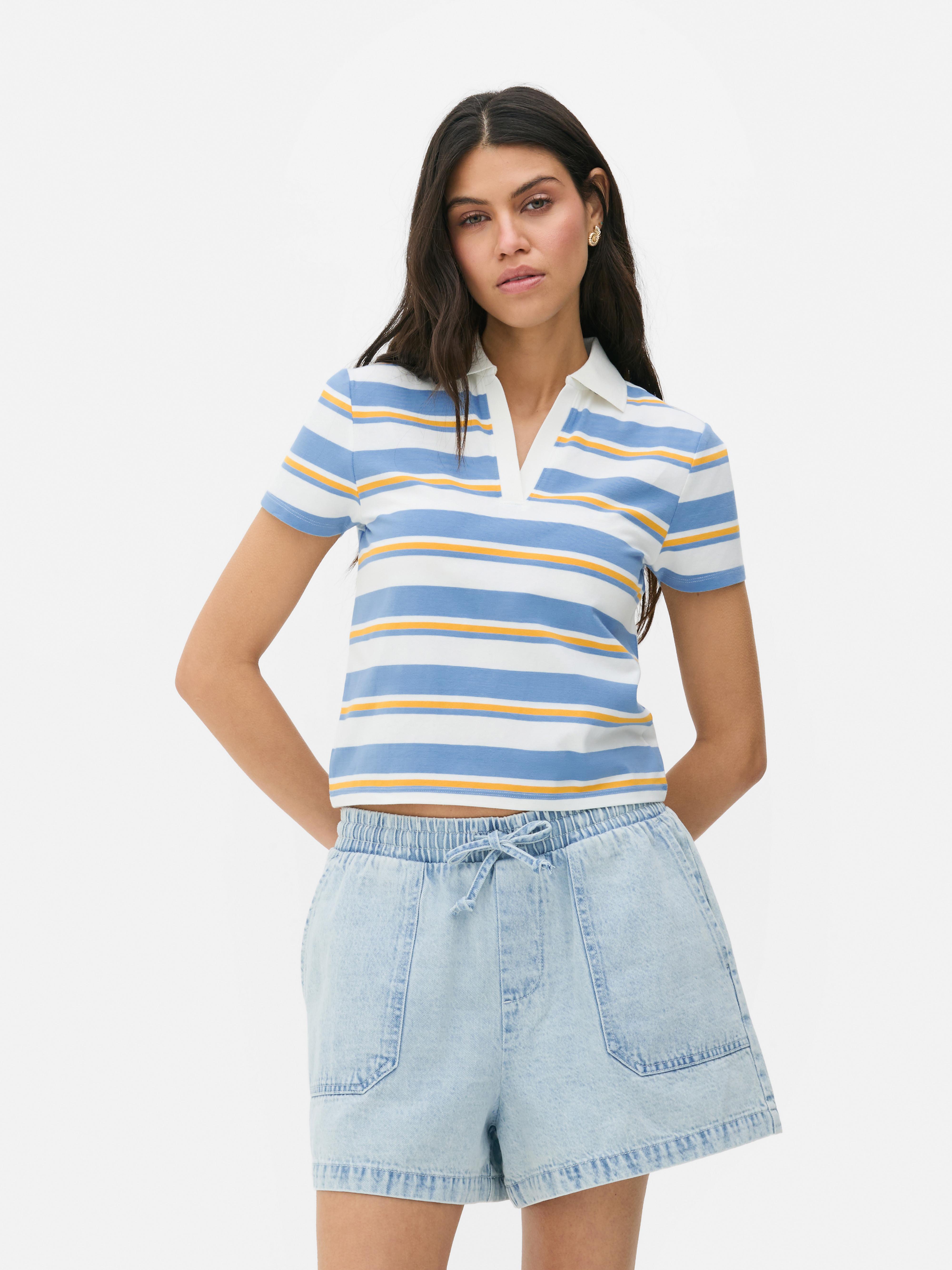 Tricou polo scurt cu dungi Paula Echevarría