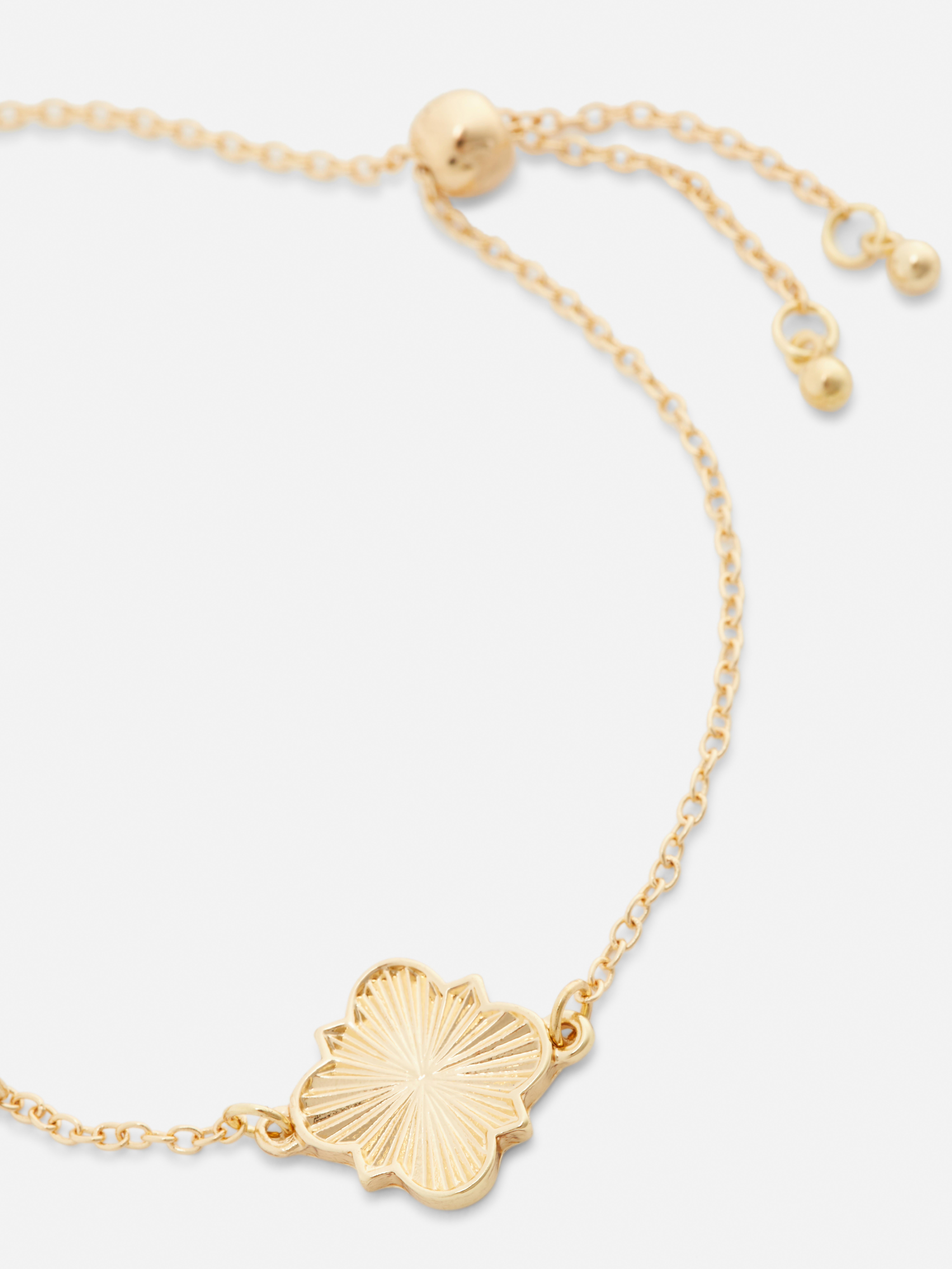 Textured Clover Chain Bracelet