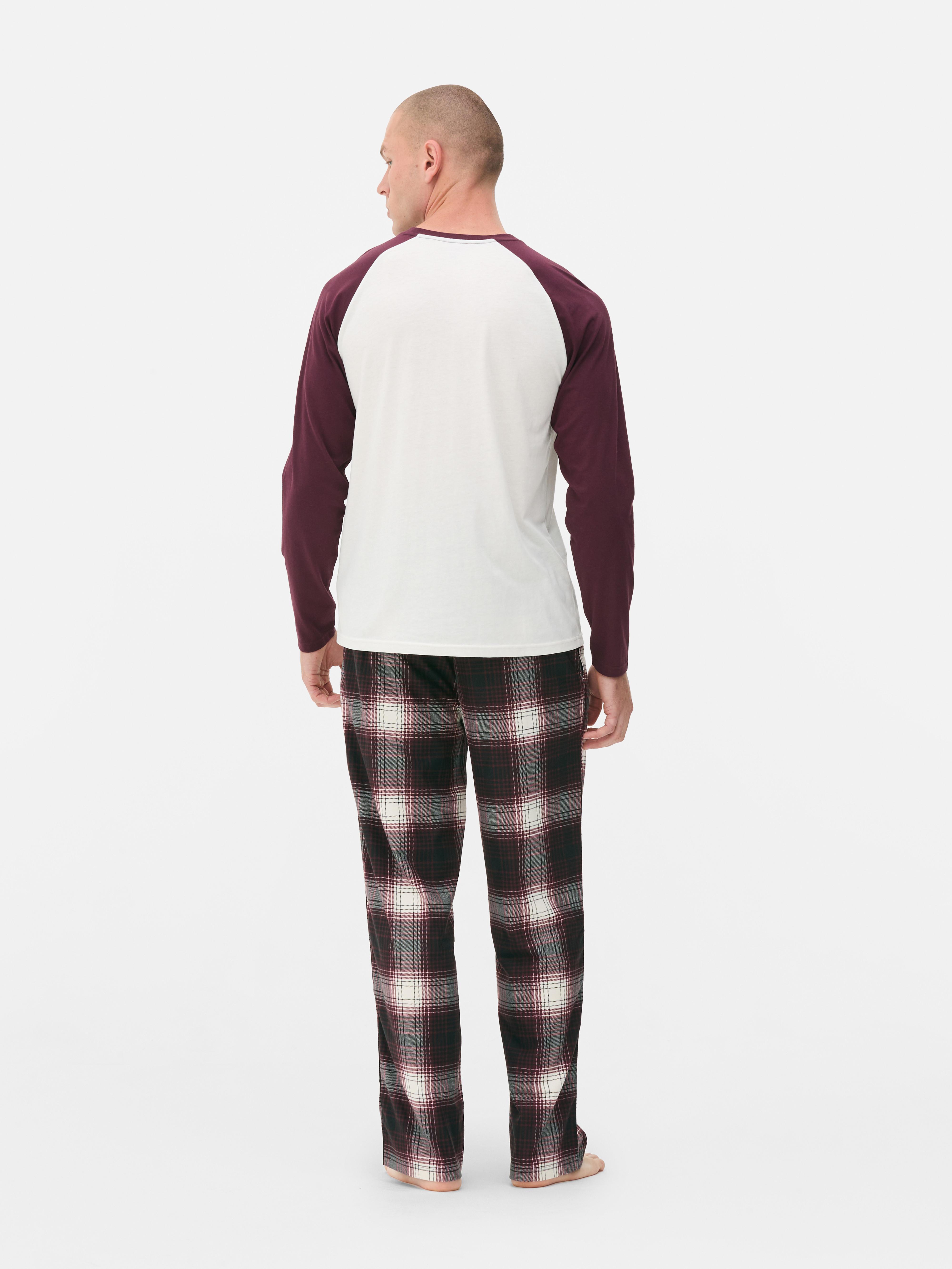 Pyjama long en jersey à carreaux