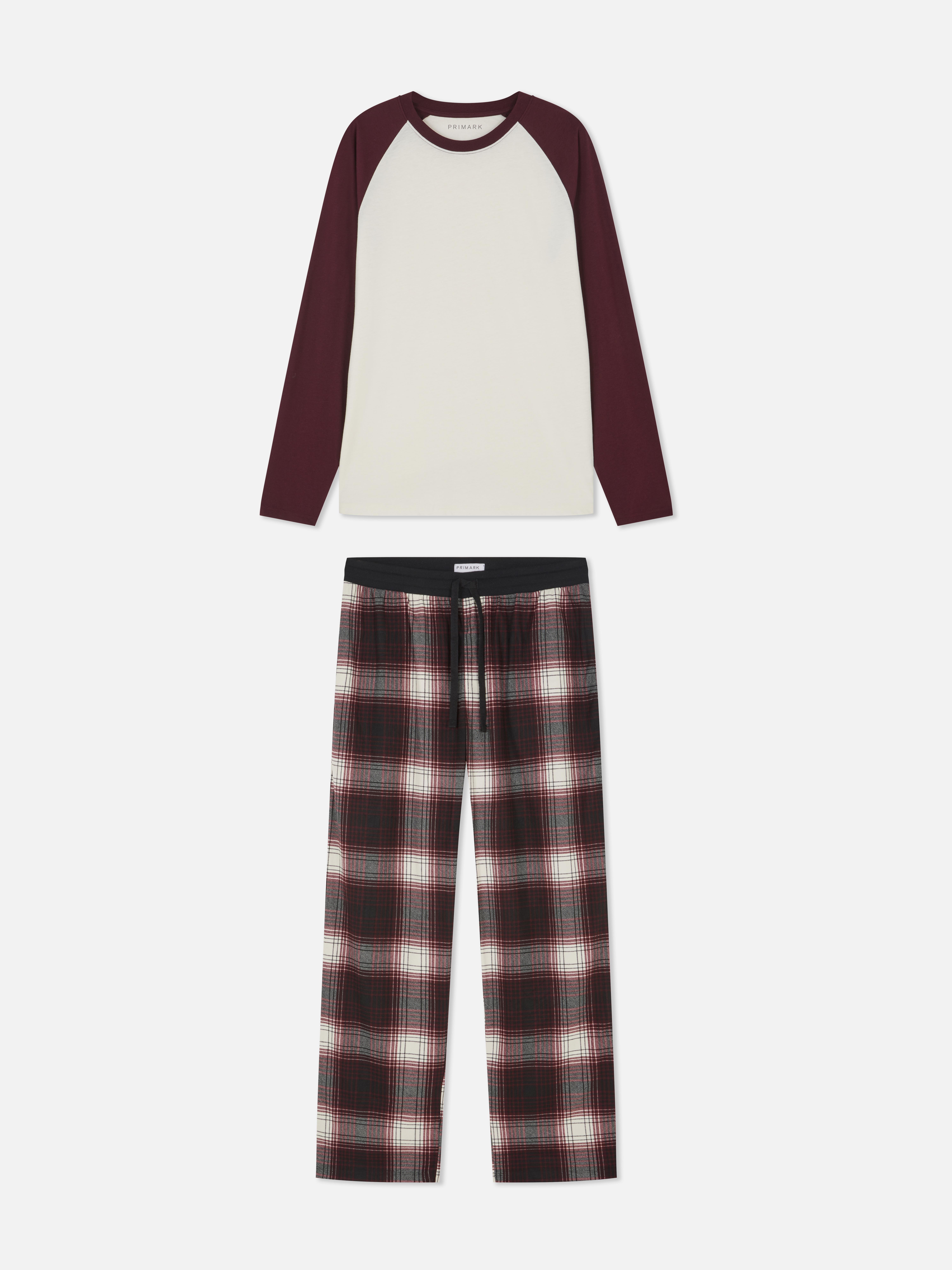 Pyjama long en jersey à carreaux