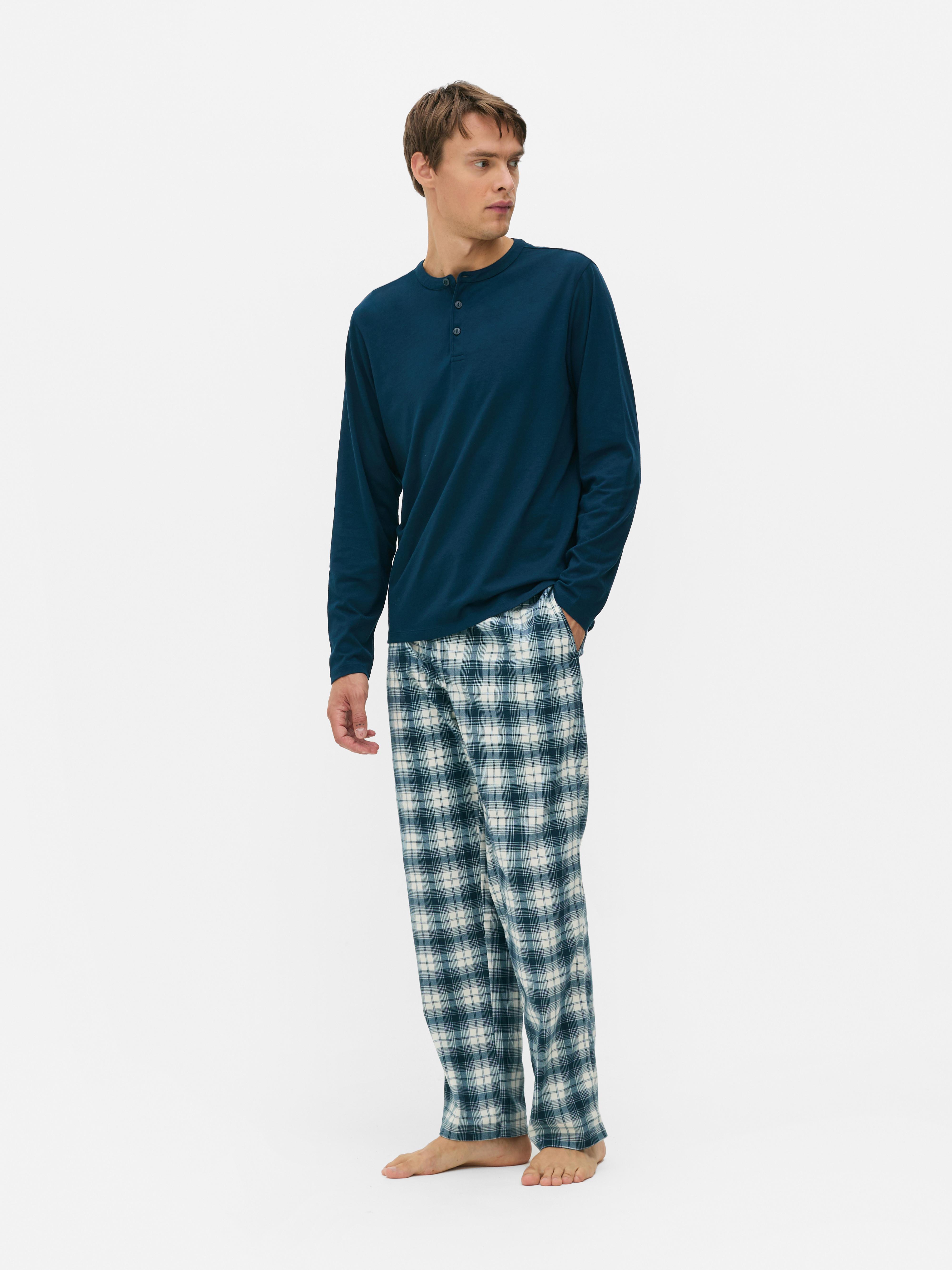 Checked Jersey Long Pyjamas