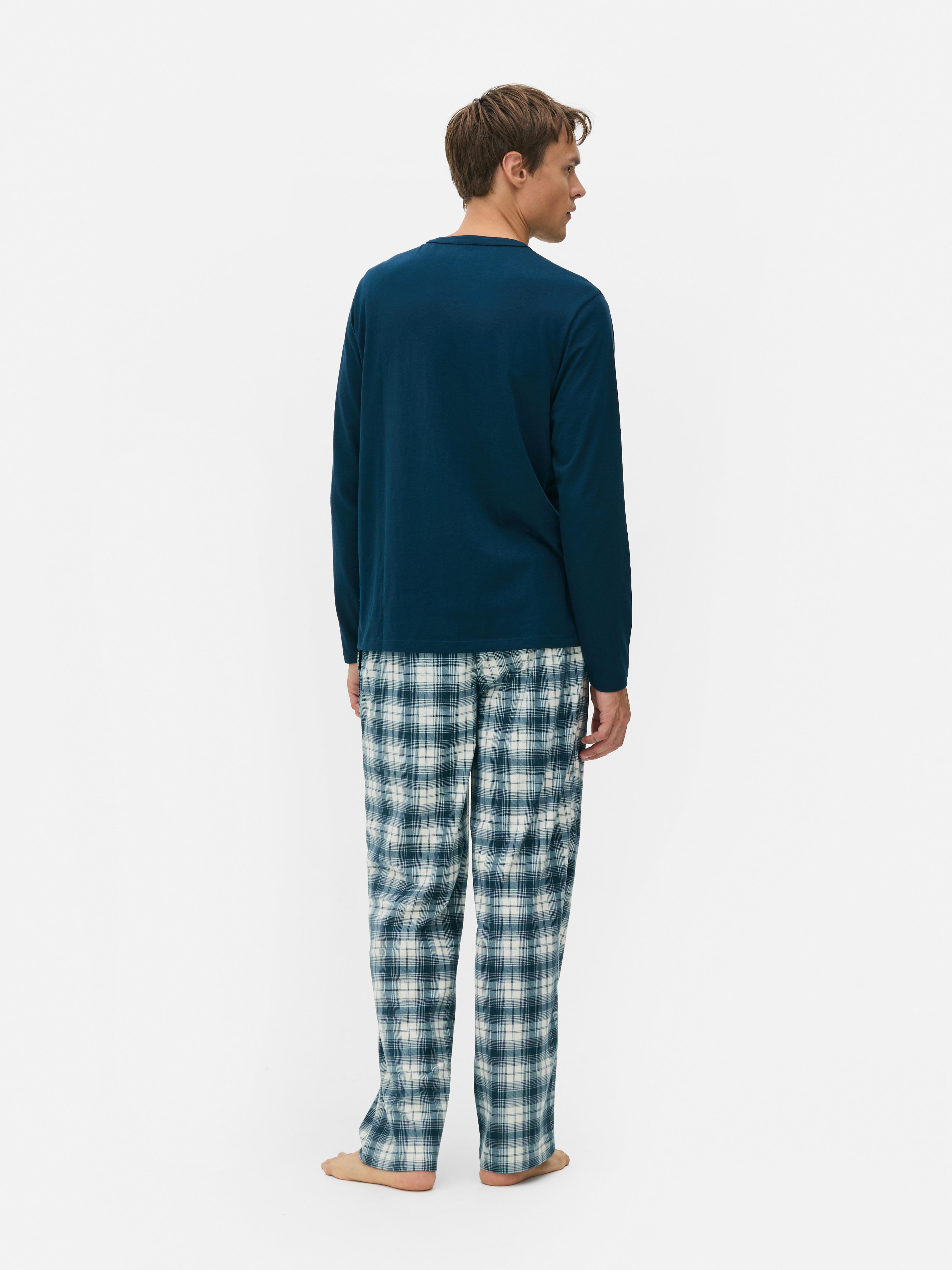 Checked Jersey Long Pyjamas