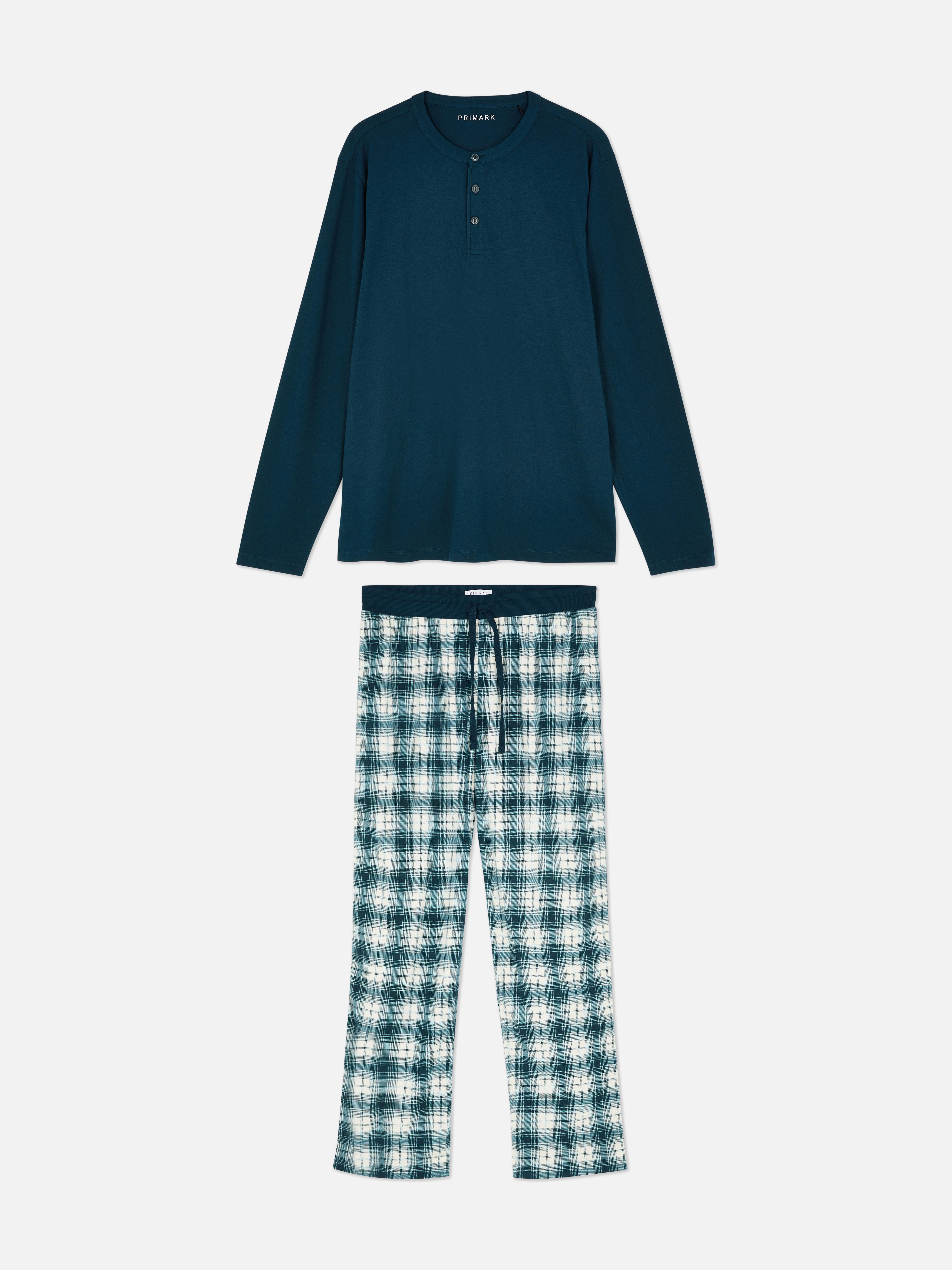 Checked Jersey Long Pyjamas