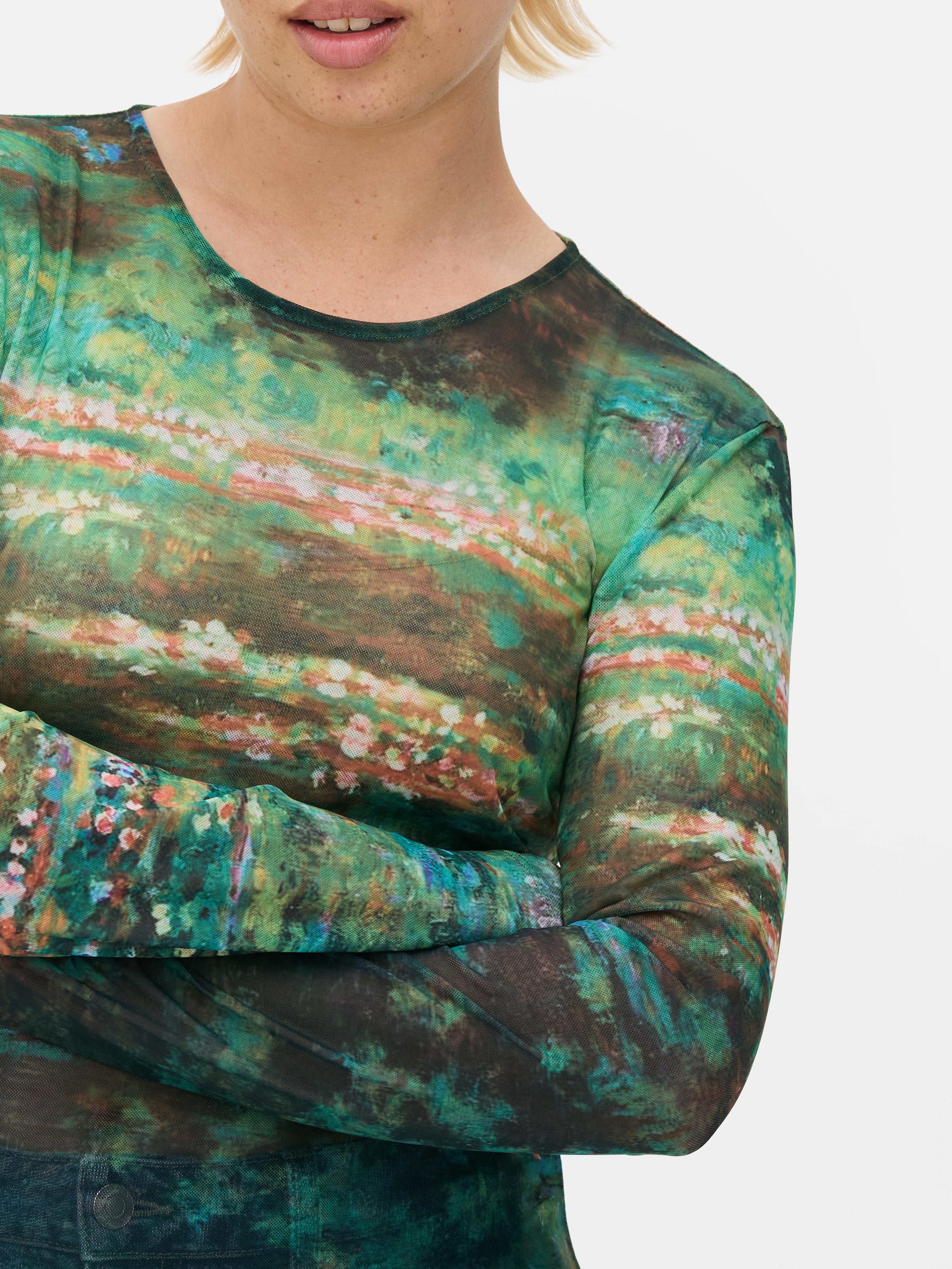 Women's Multi Abstract Long Sleeve Mesh Top | Primark