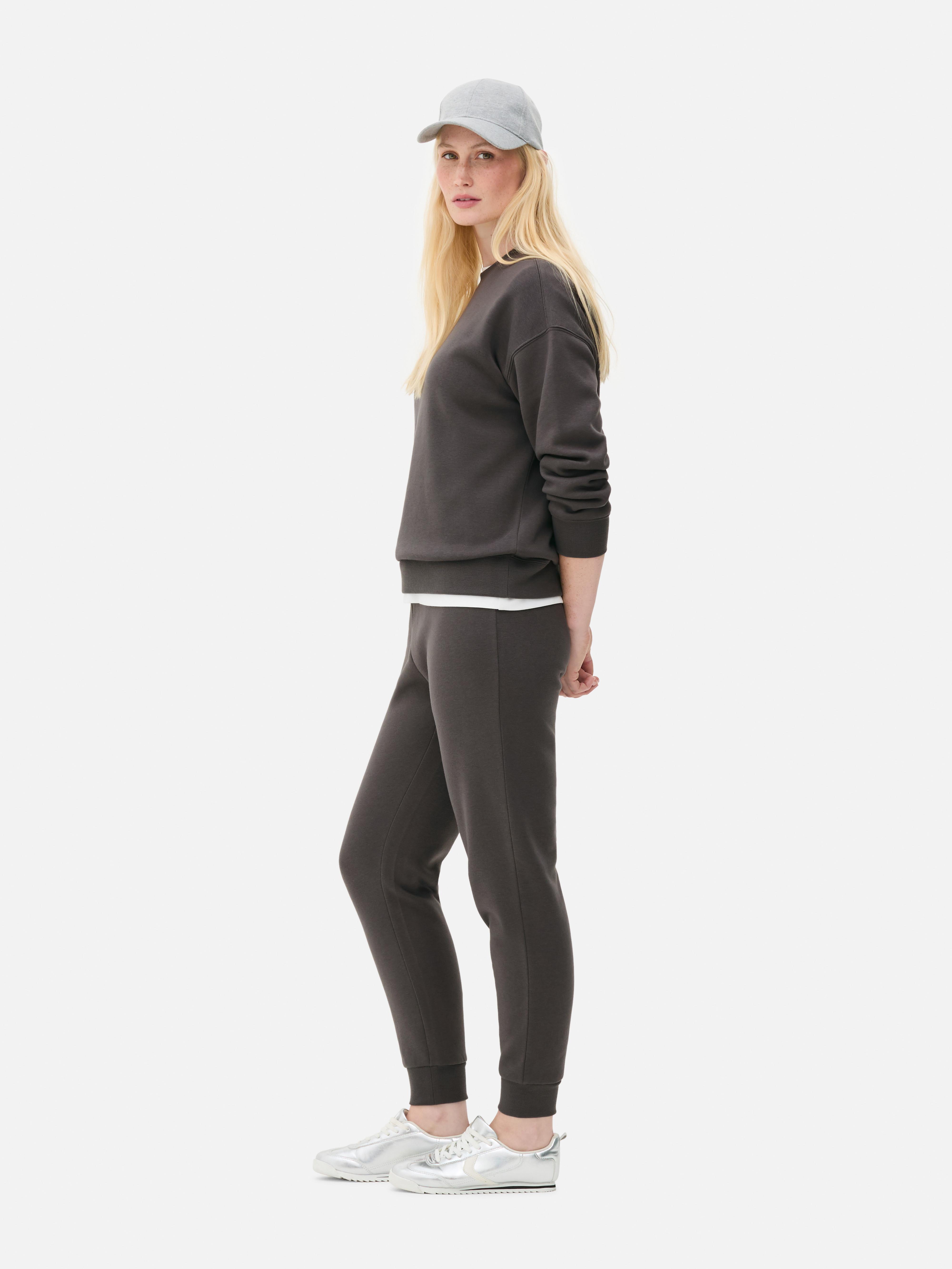 High Waist Skinny Sweatpants Charcoal