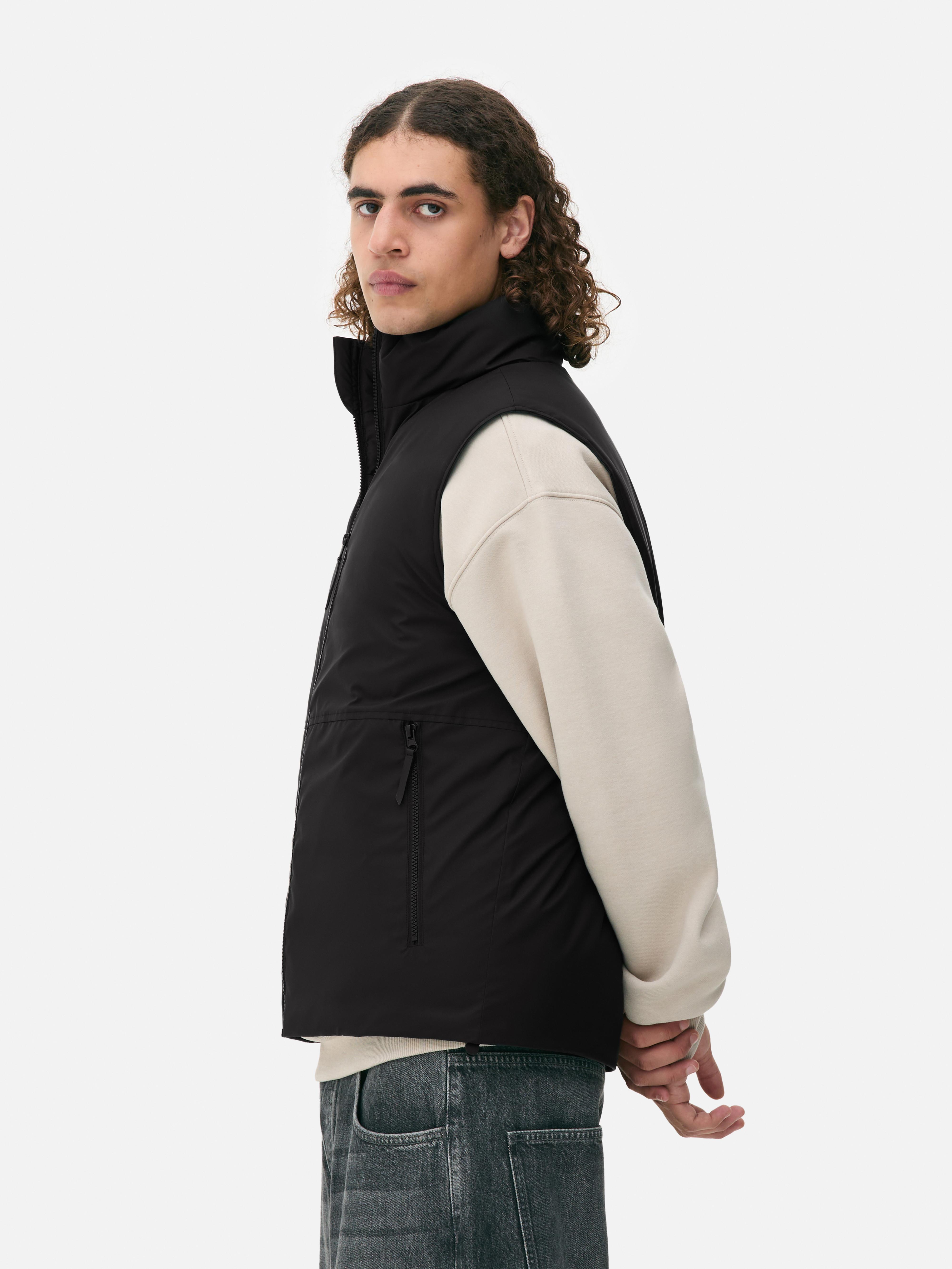 Men's Black Zip-Up Vest | Primark