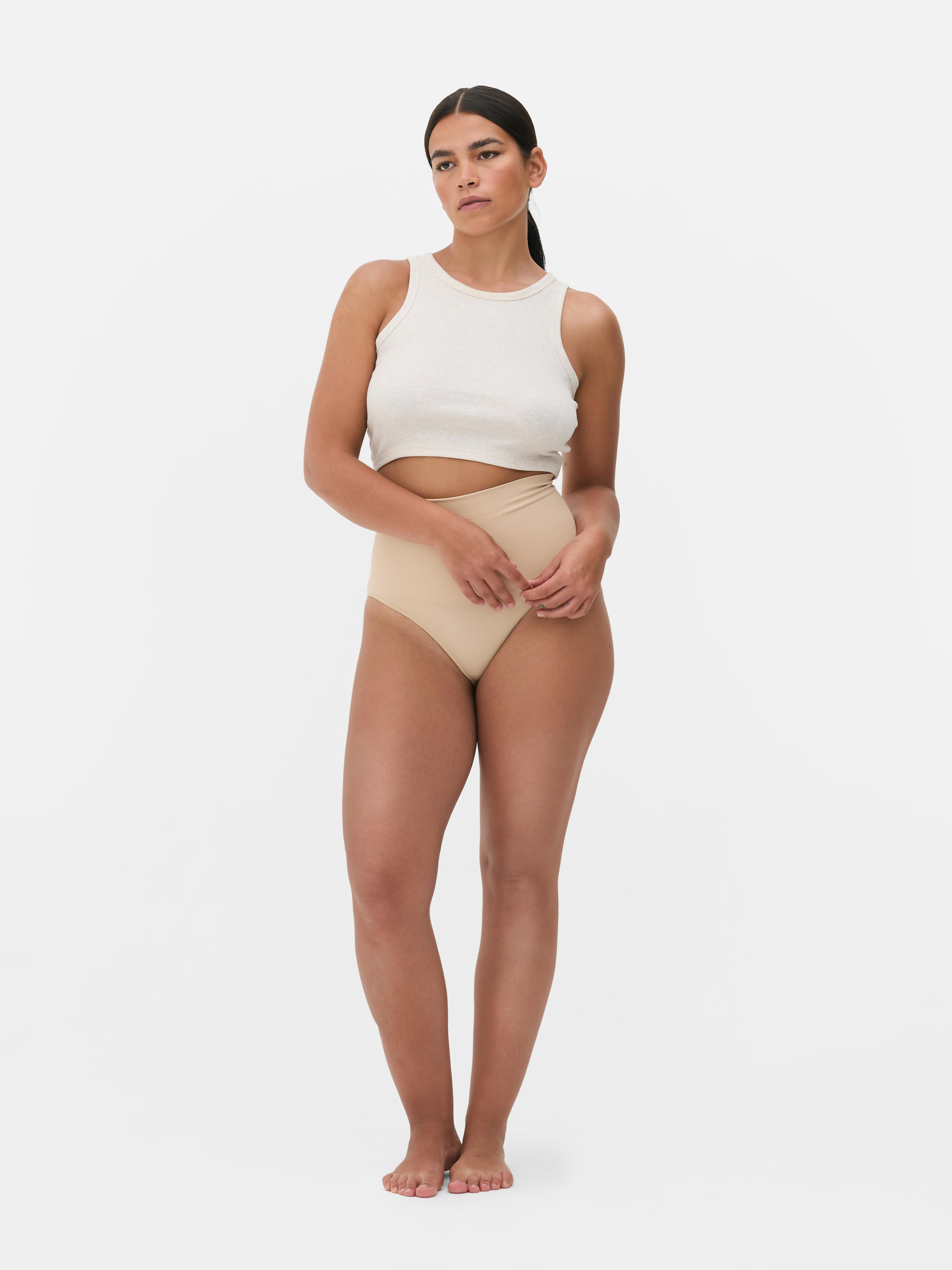 Figurformender Slip mit hohem Bund Taupefarben