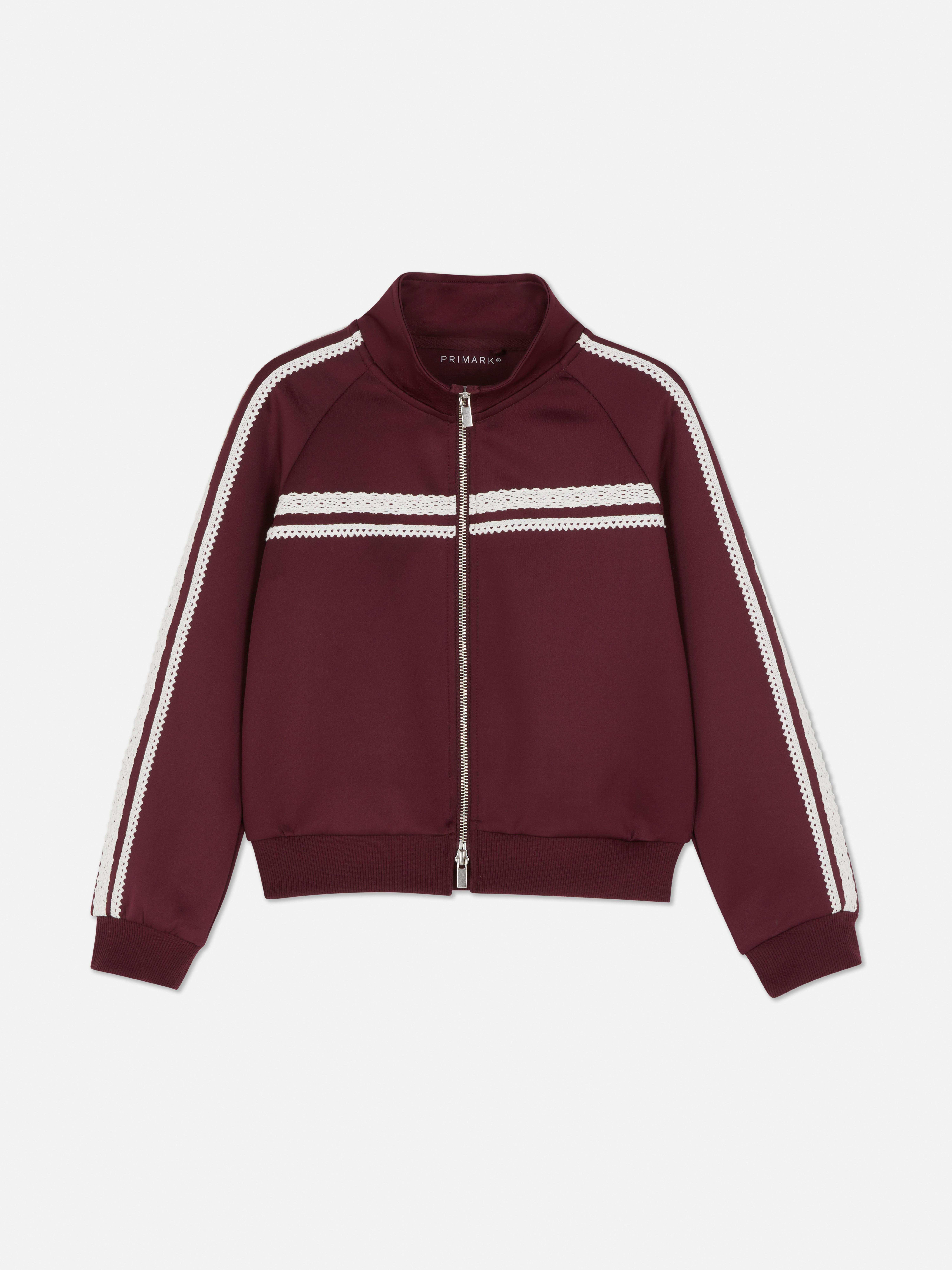 7–15 Jahre | Sweatshirt mit Reißverschluss und Spitzenbesatz