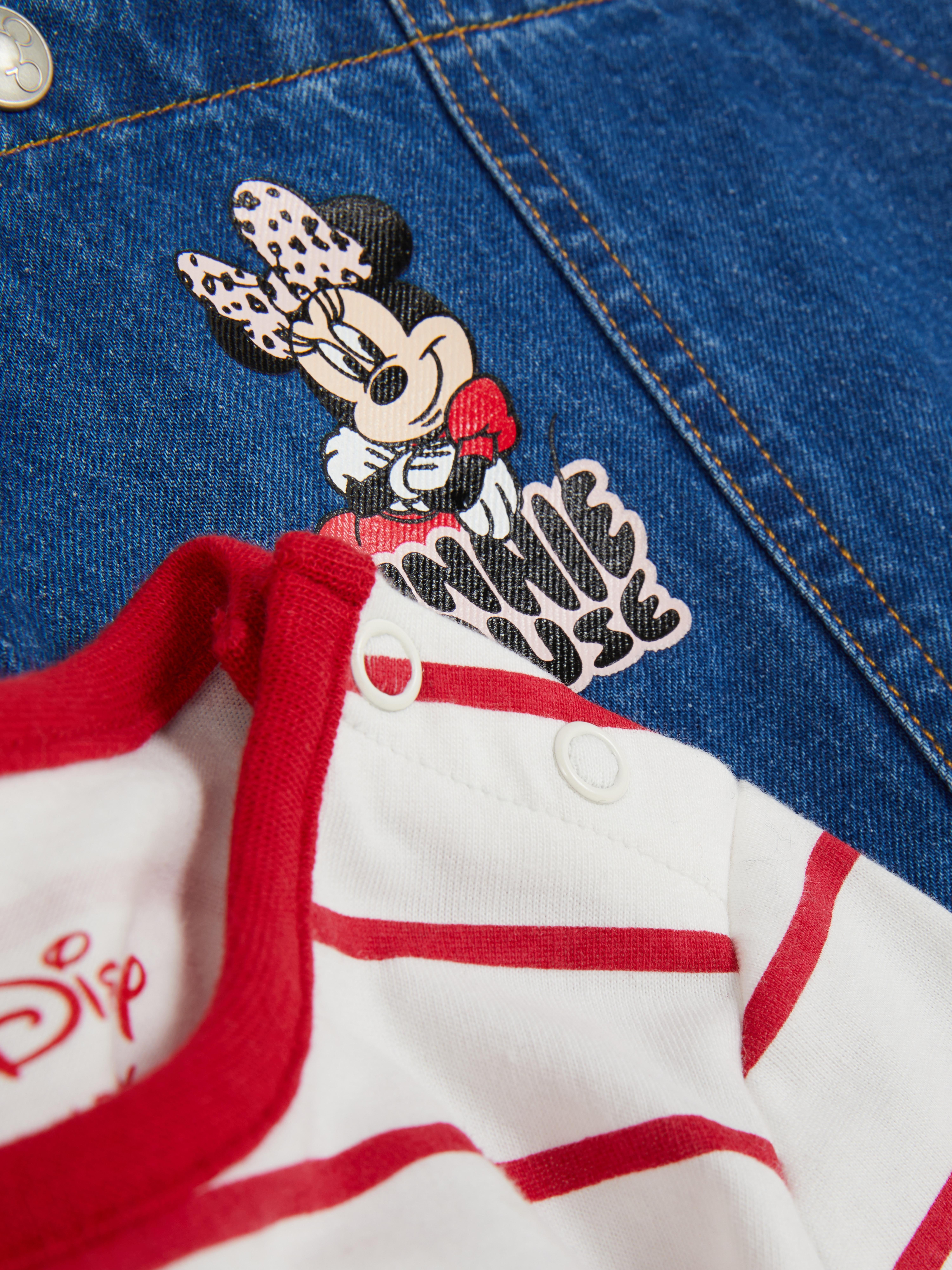 0-36mths | Disney’s Minnie Mouse T-Shirt and Denim Pinafore Dress Set