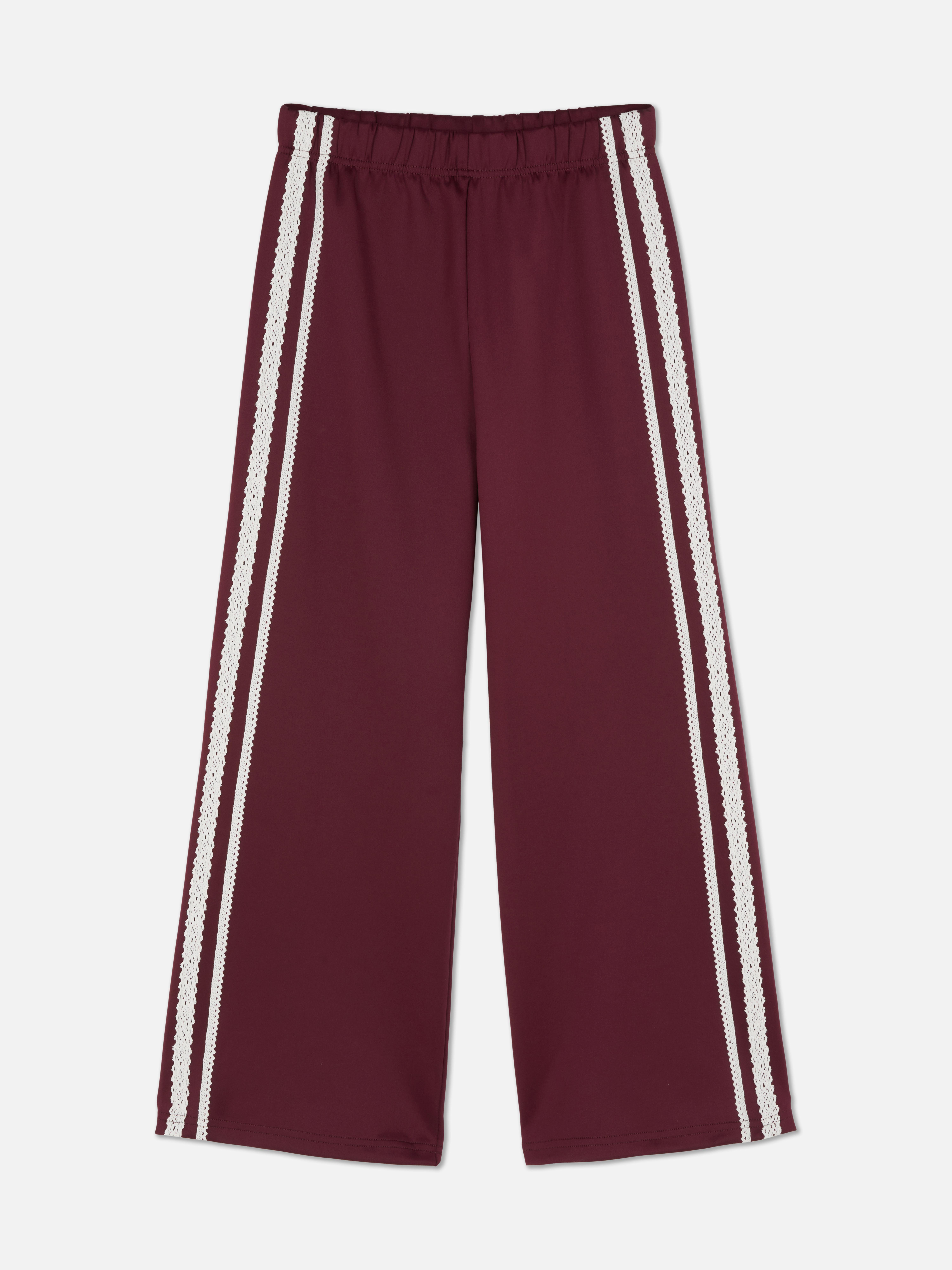 7-15 jr | Joggingbroek met wijde pijpen en kant