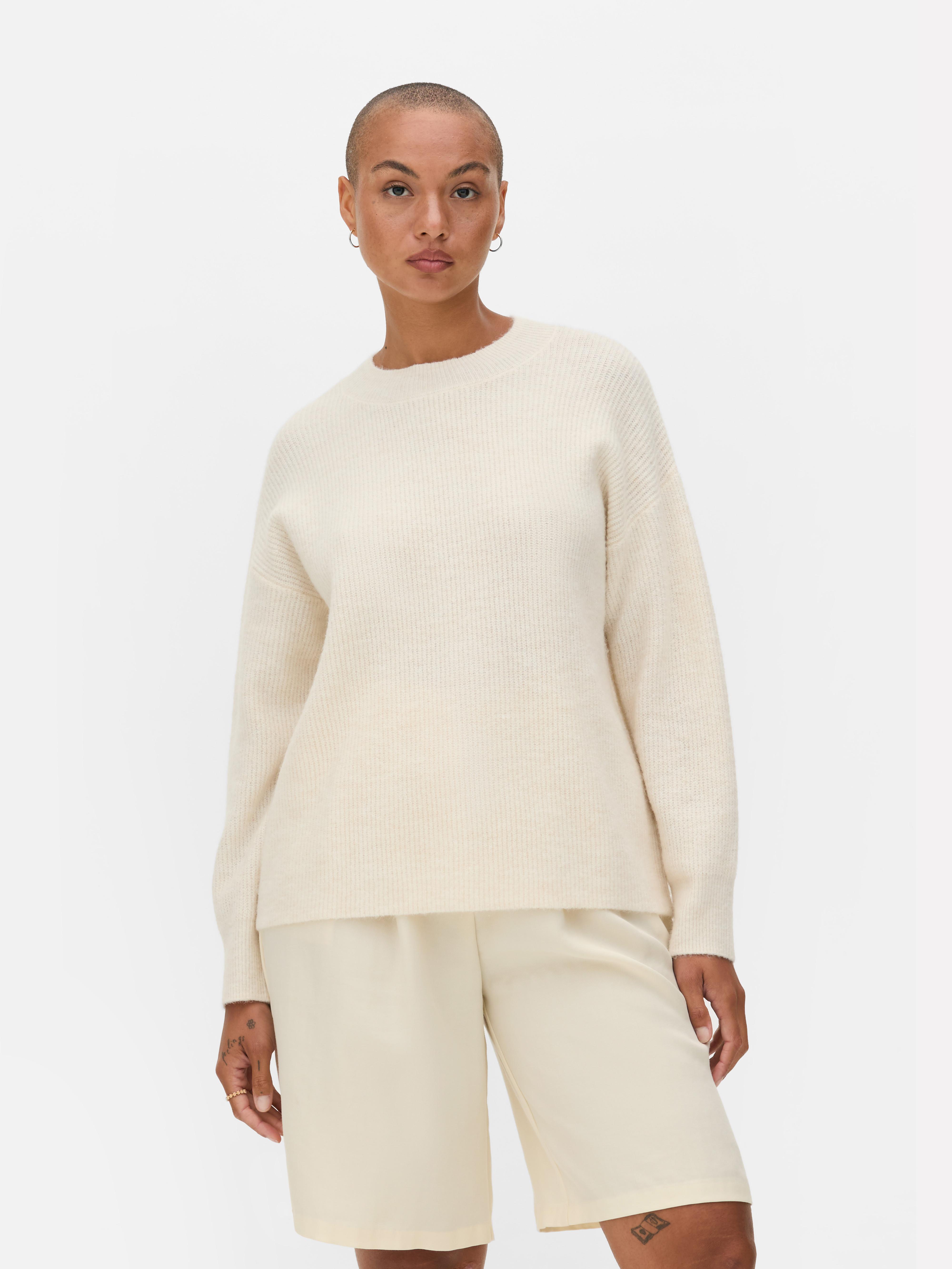 Strickpullover mit Rundhalsausschnitt