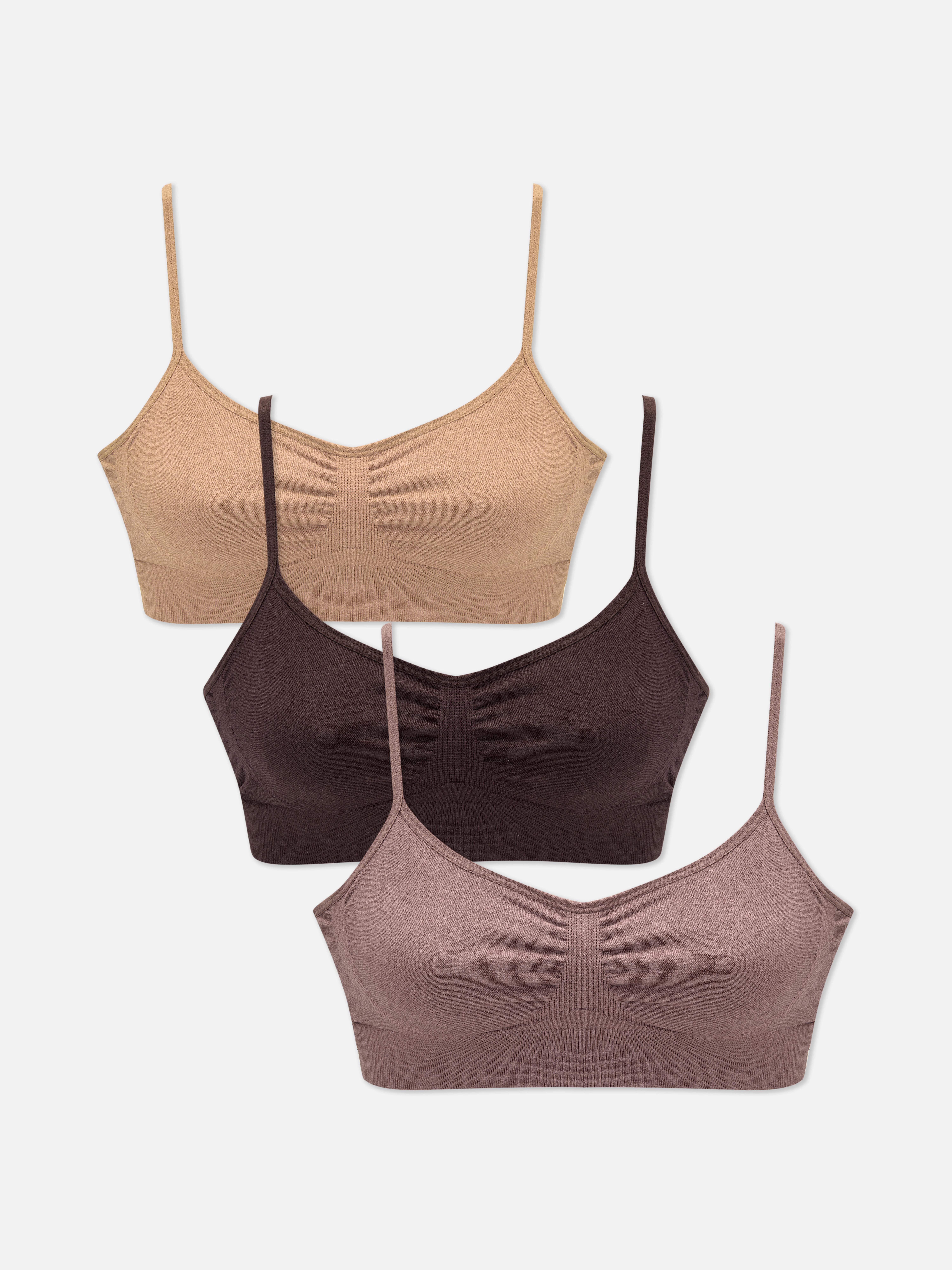 Naadloze bralettes zonder vulling, set van 3