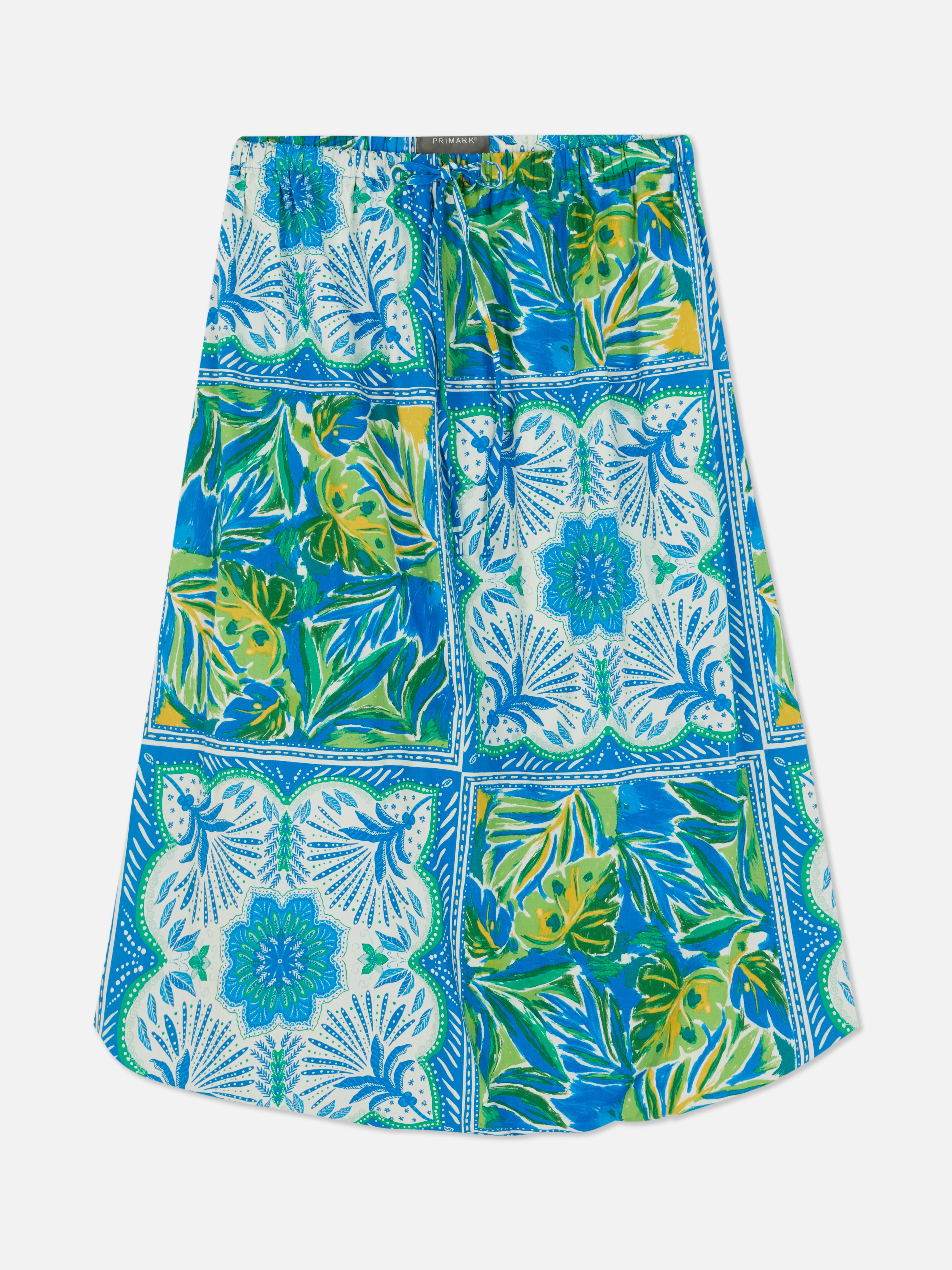 Ballonrock in Midilänge mit tropischem Print
