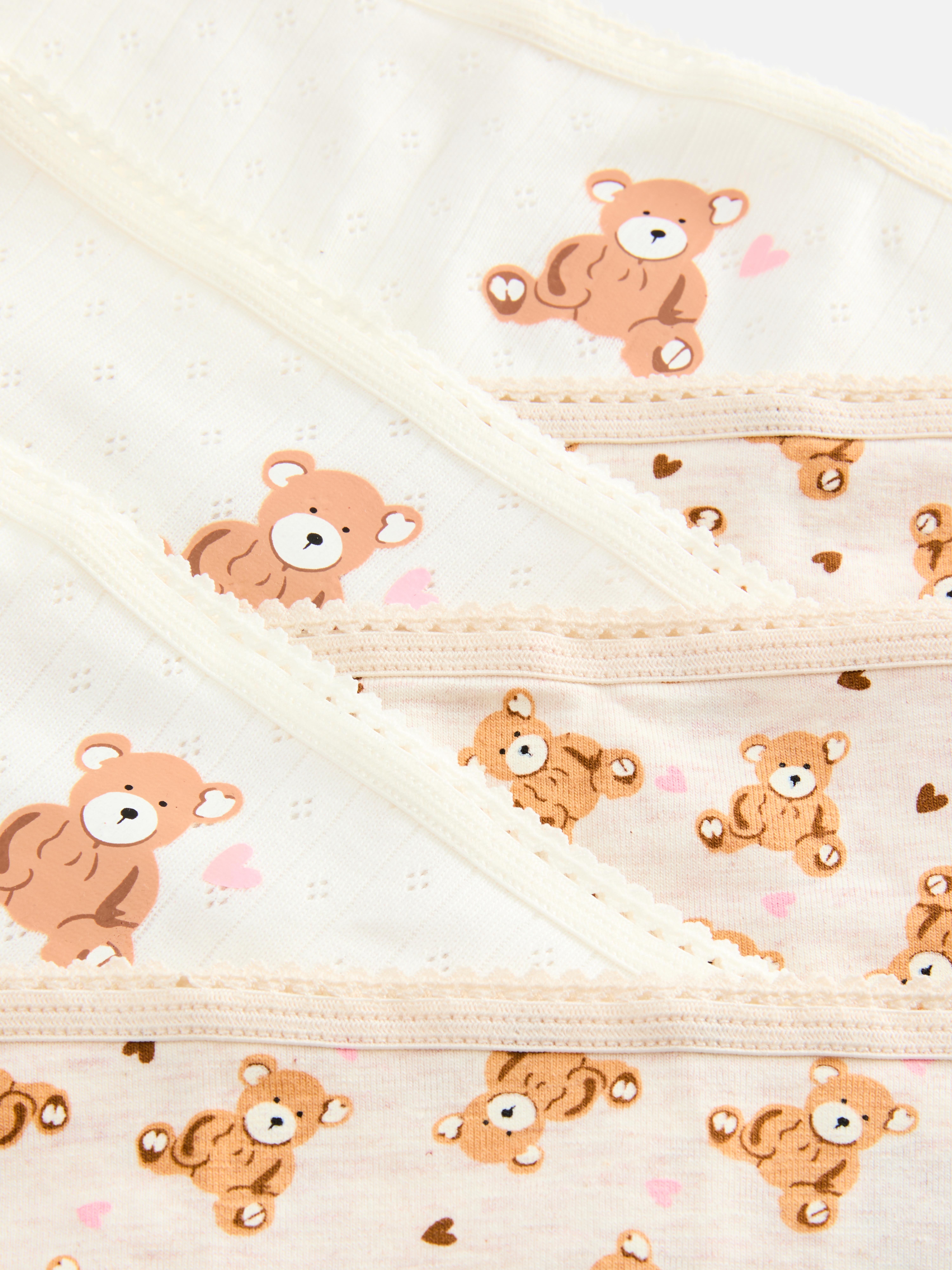 2-15 ans | Lot de 6 culottes en pointelle à motif ourson