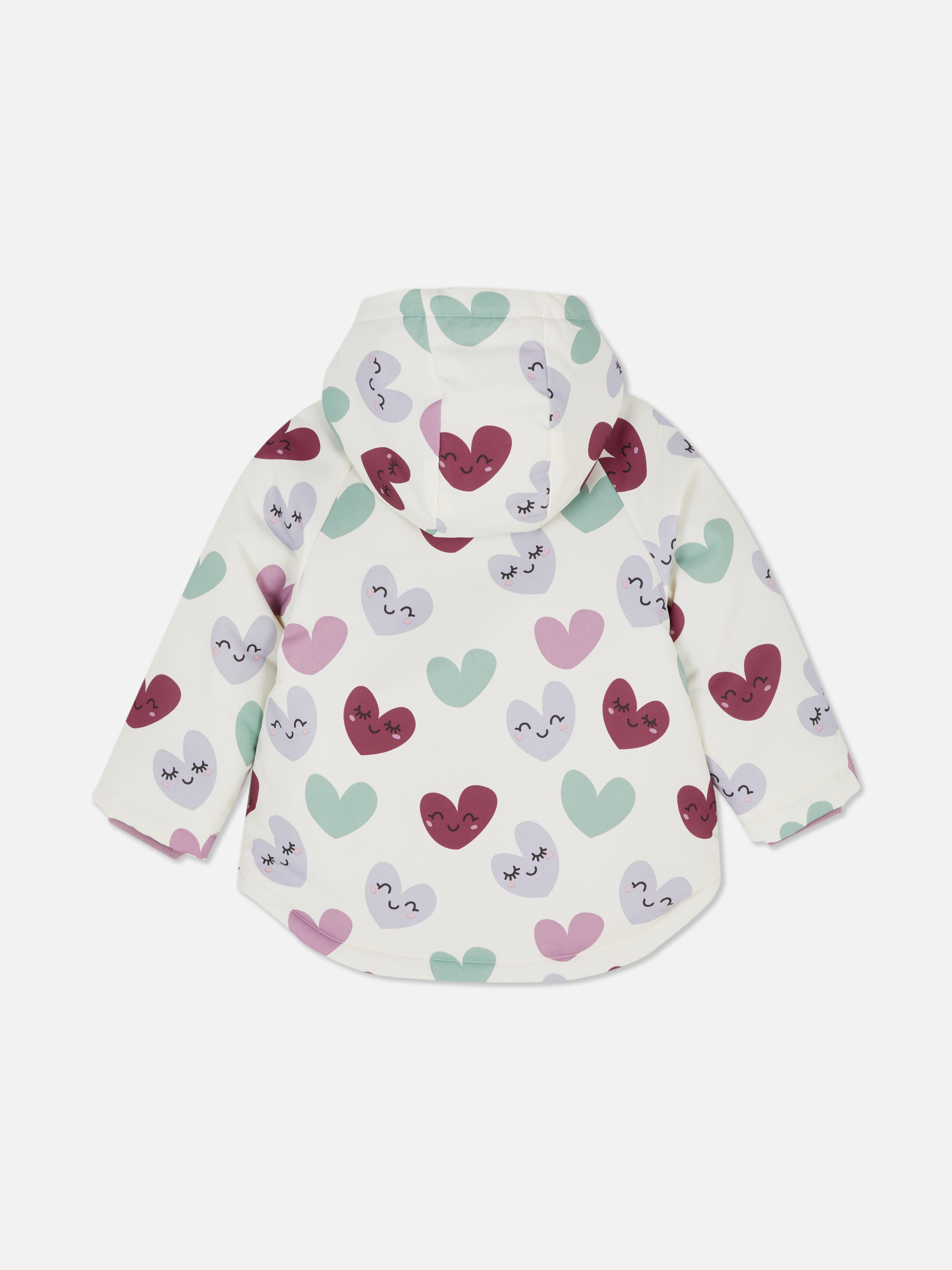 0–36 mois | Veste de pluie à imprimé cœur