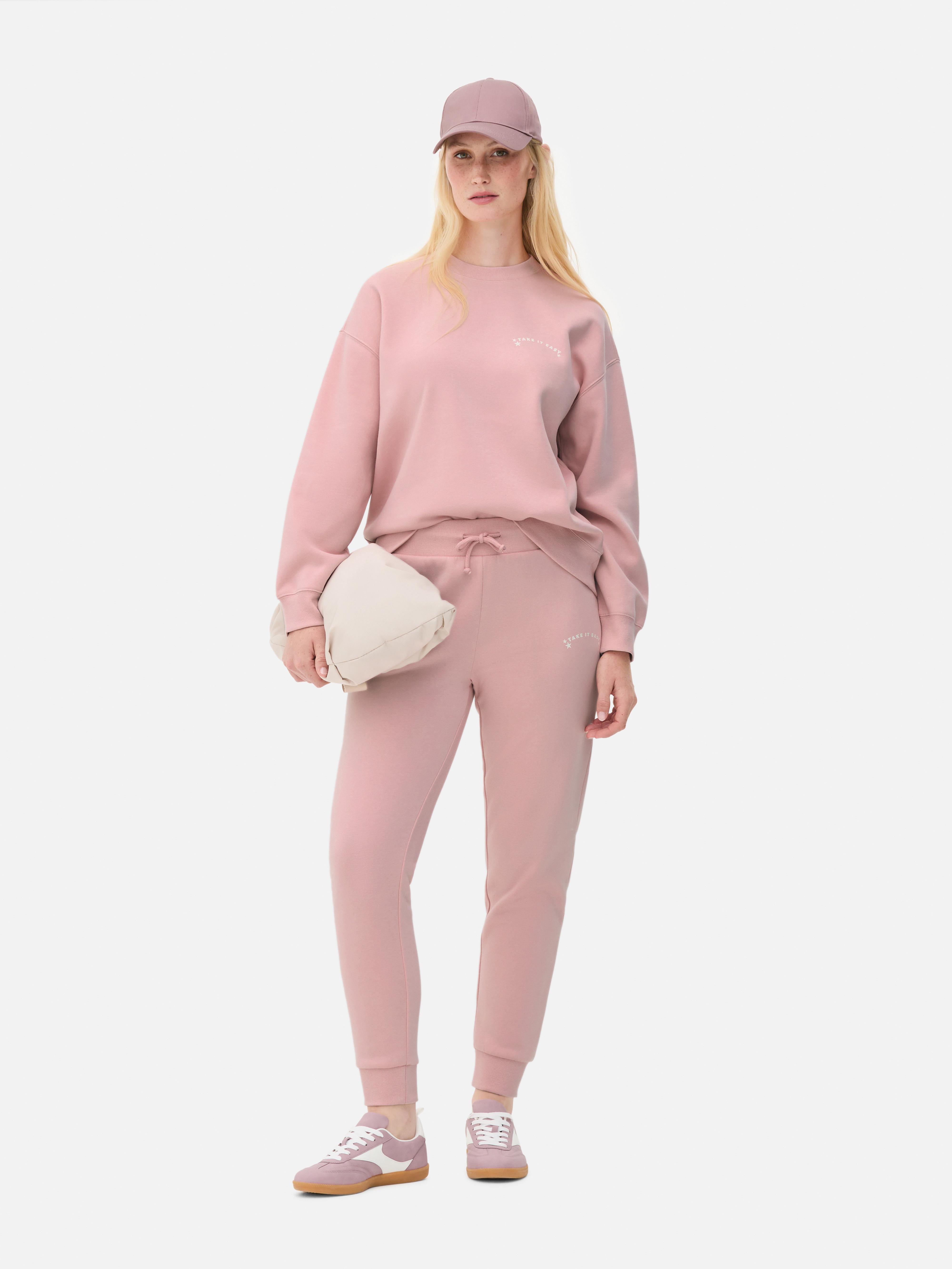 Skinny Print Joggers Pink