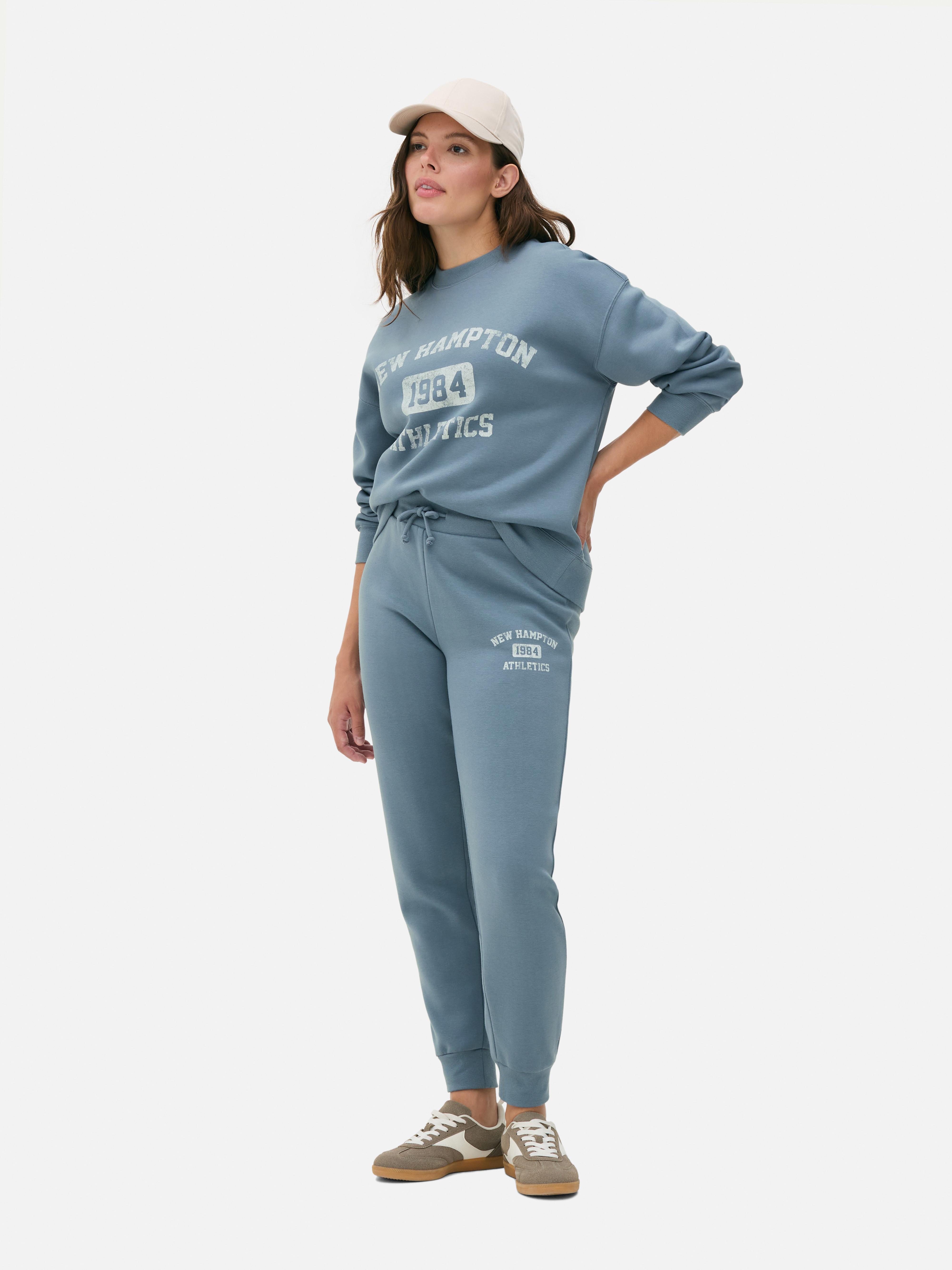 Skinny Print Joggers Teal