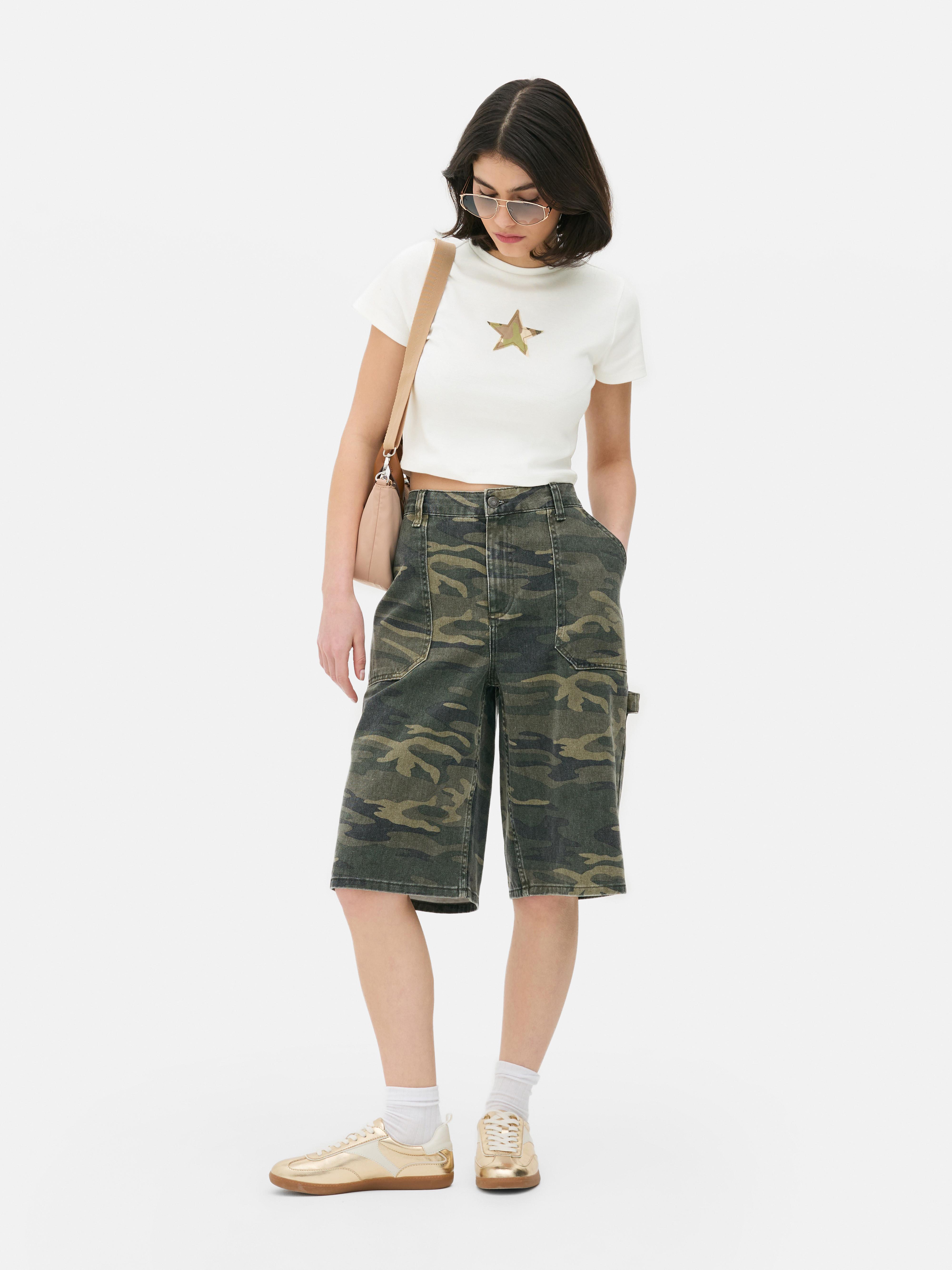 Baby-T-shirt met ster met camouflageprint