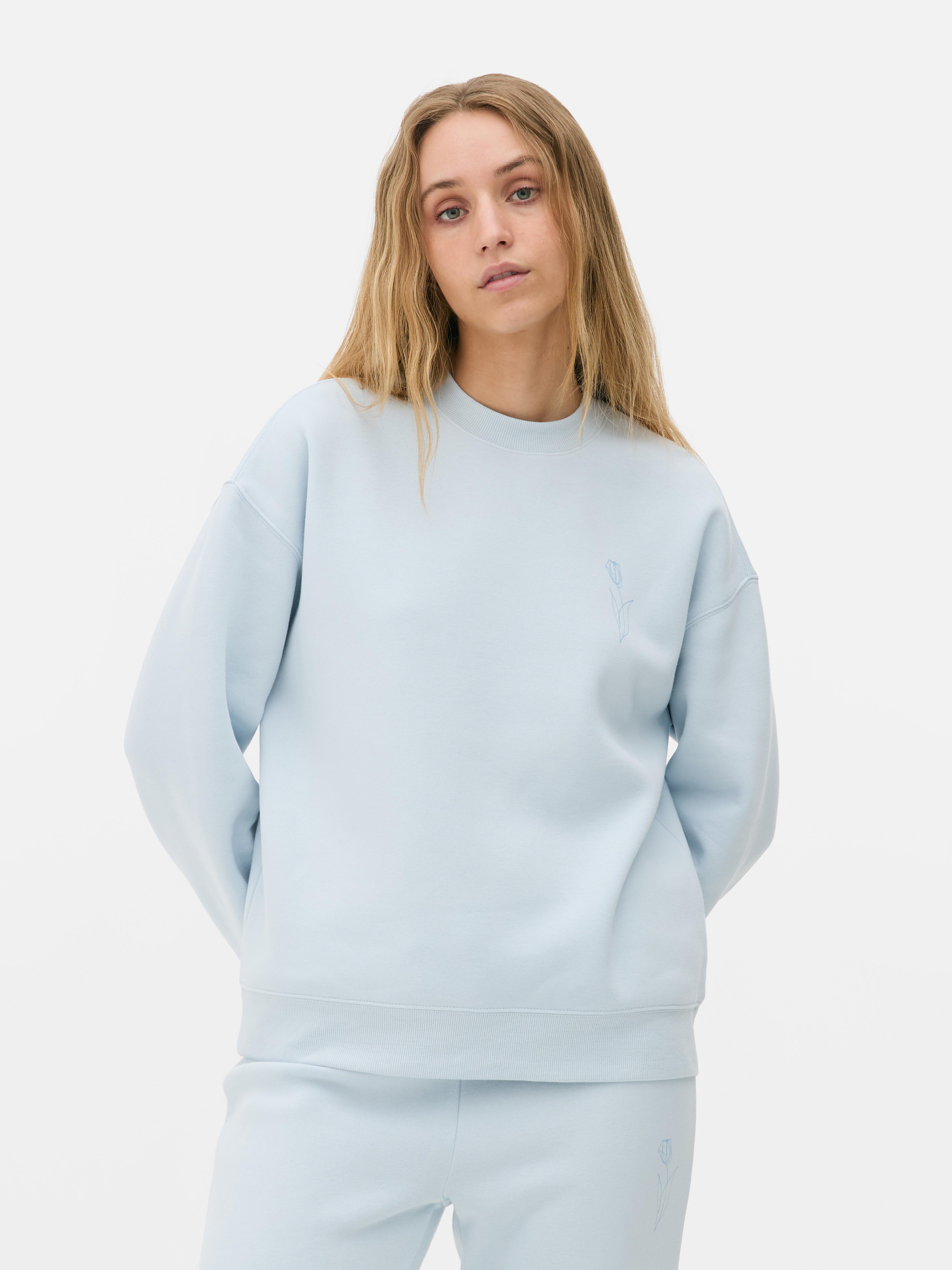 Sudadera de cuello redondo estampada