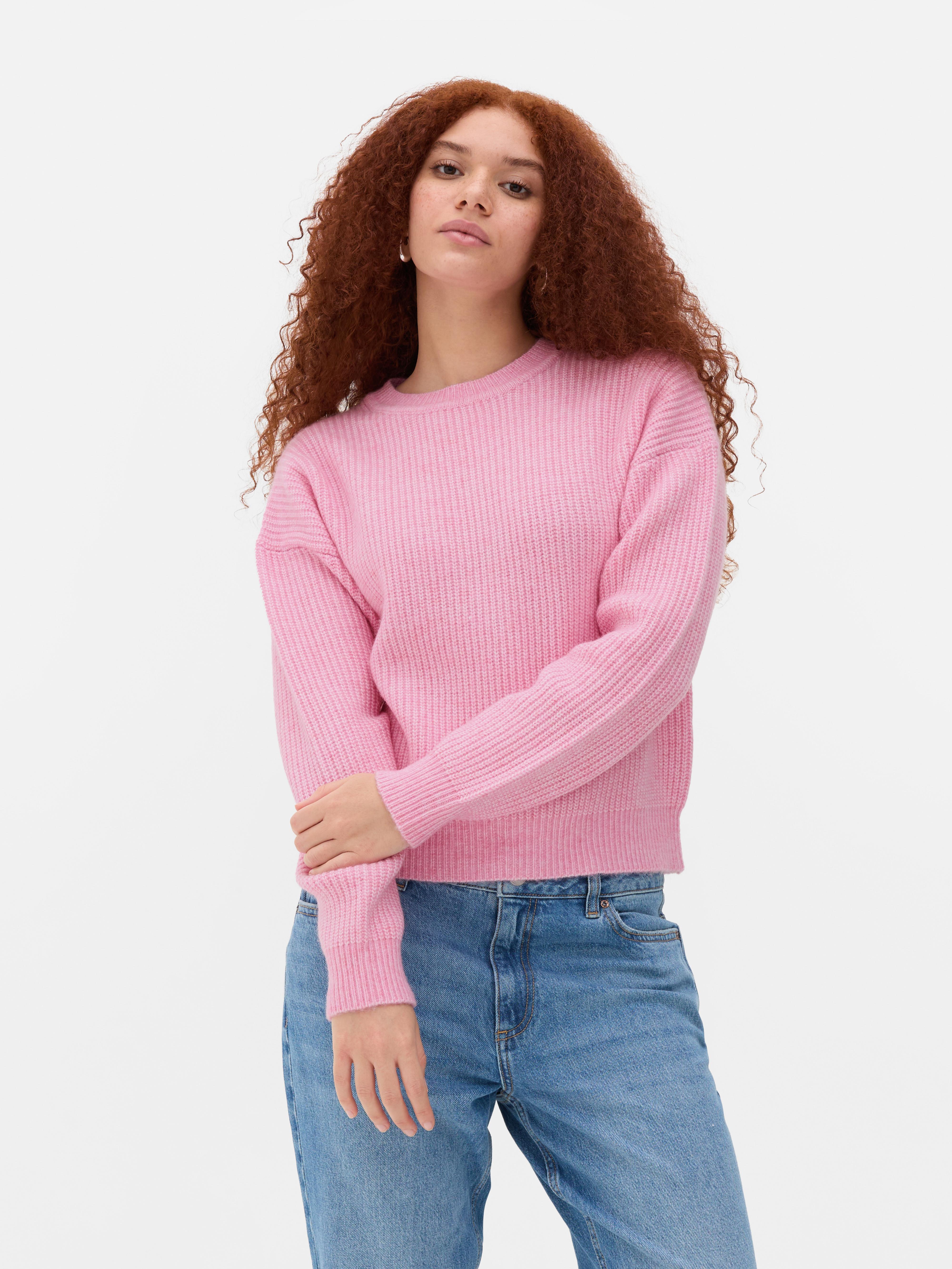 Ribbed Crew Neck Jumper
