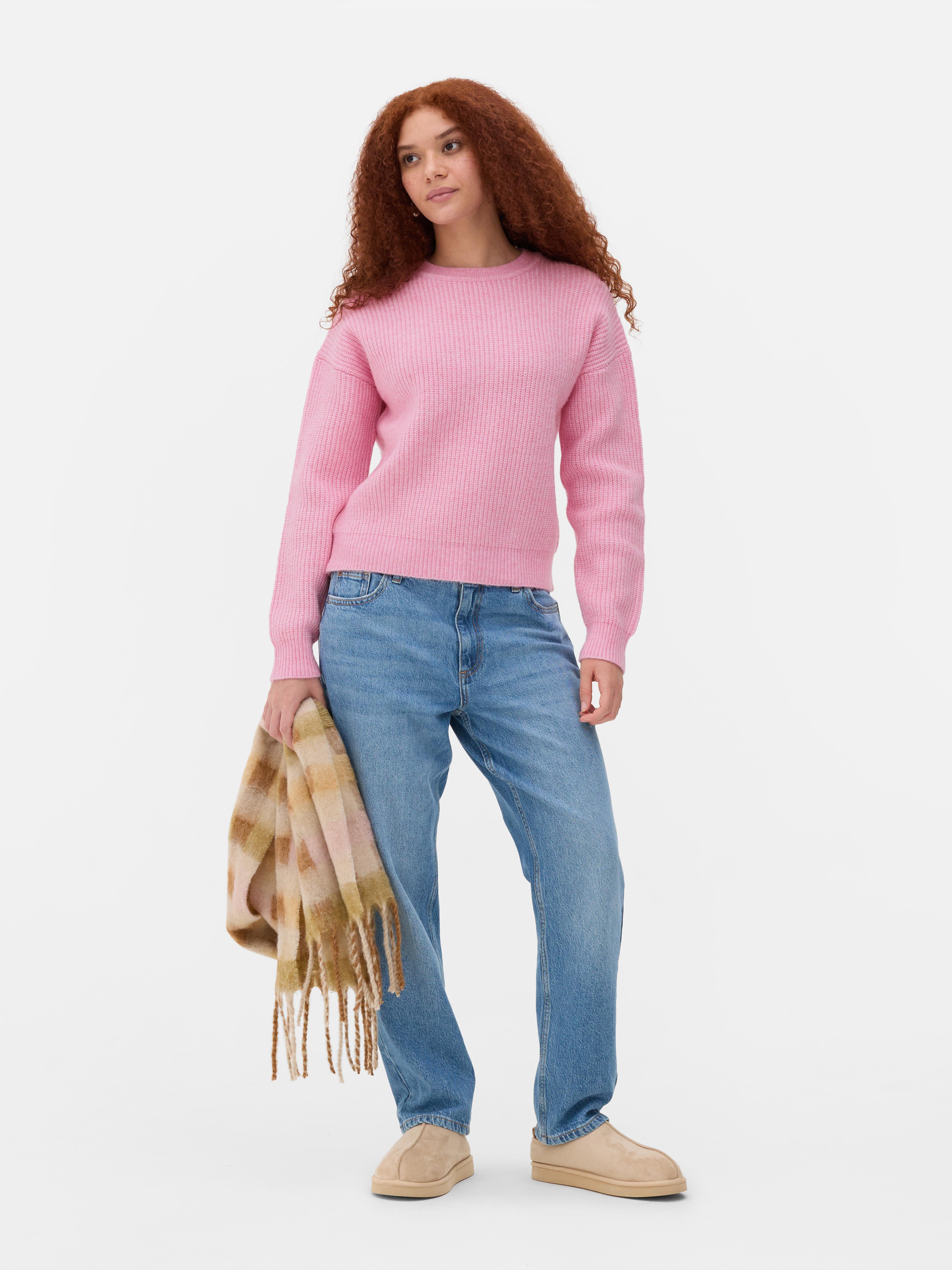 Ribbed Crew Neck Jumper