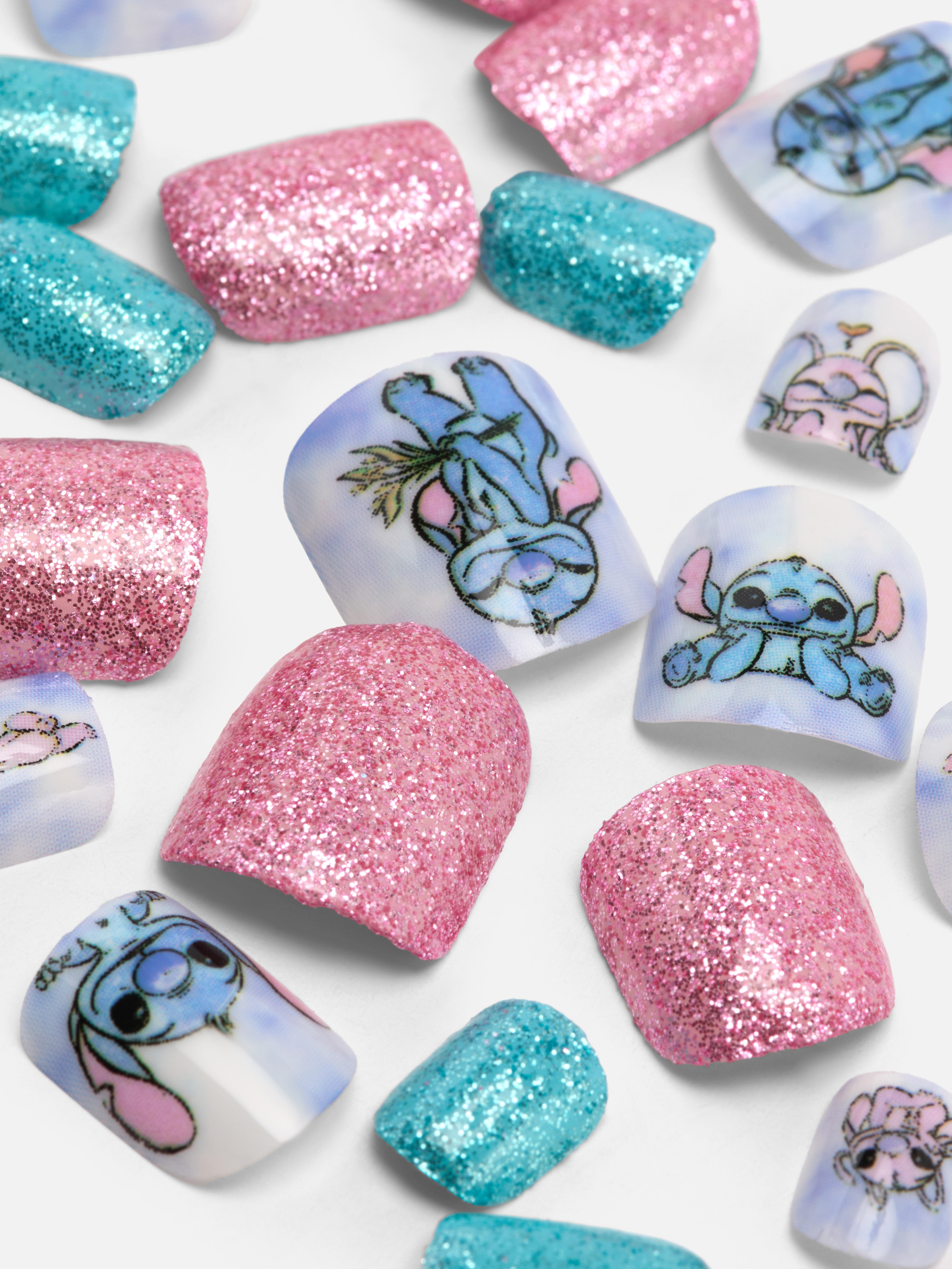 Umelé nechty s trblietkami Disney Stitch