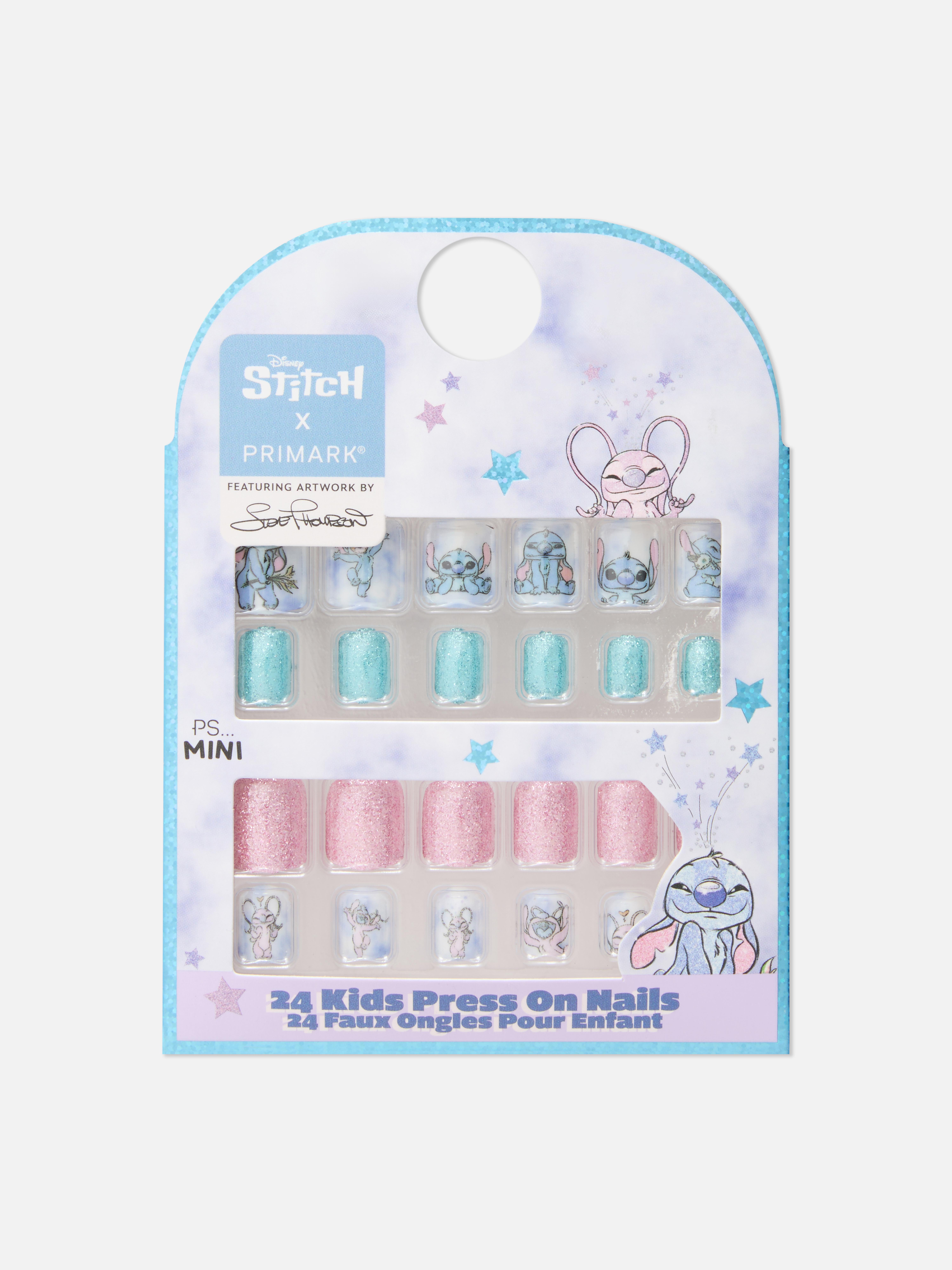 Umelé nechty s trblietkami Disney Stitch