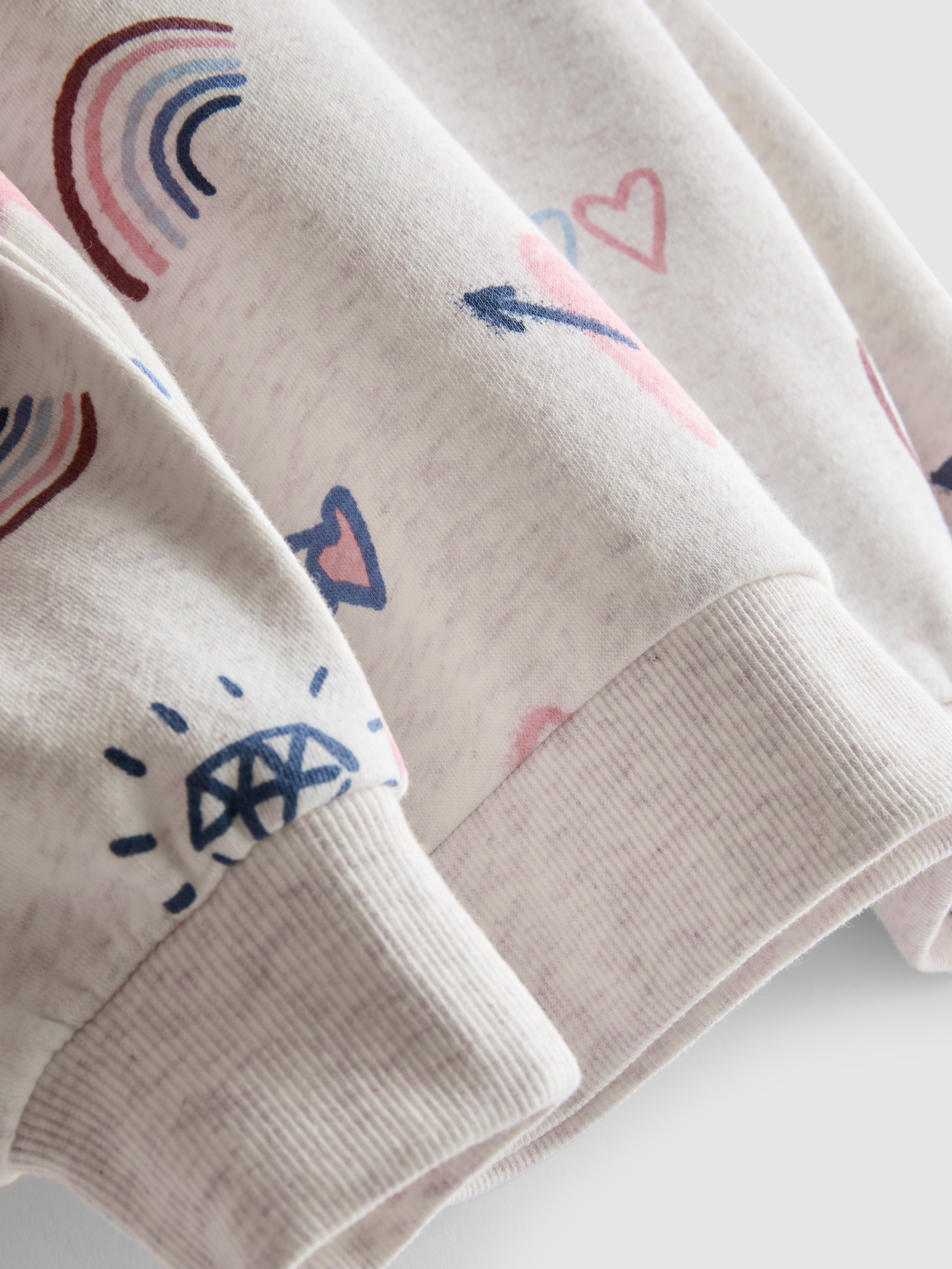 Girls Oatmeal 1.5-8yrs | Printed Sweatshirt