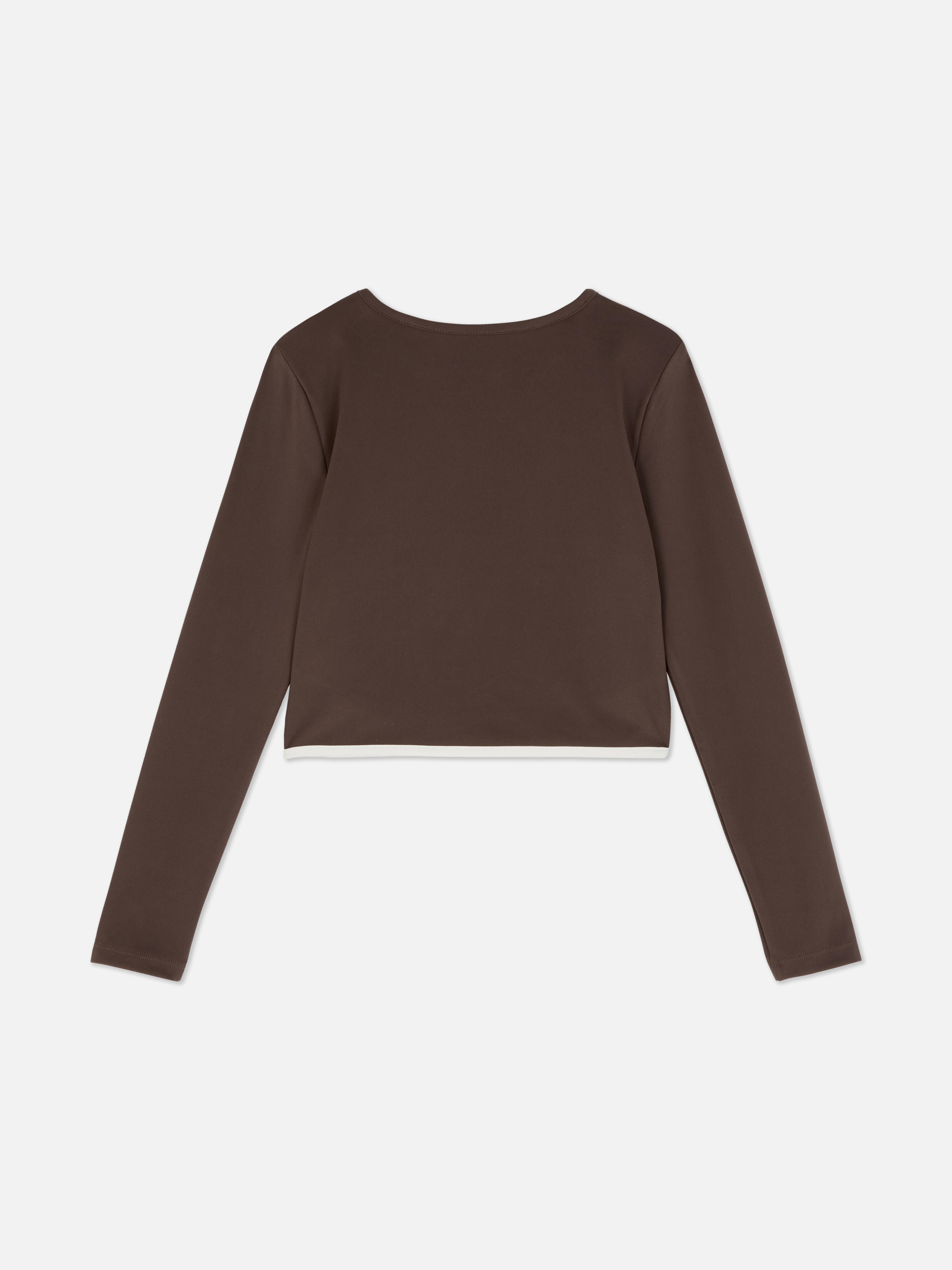 2-15yrs | Performance Contrast Seam Crop Top
