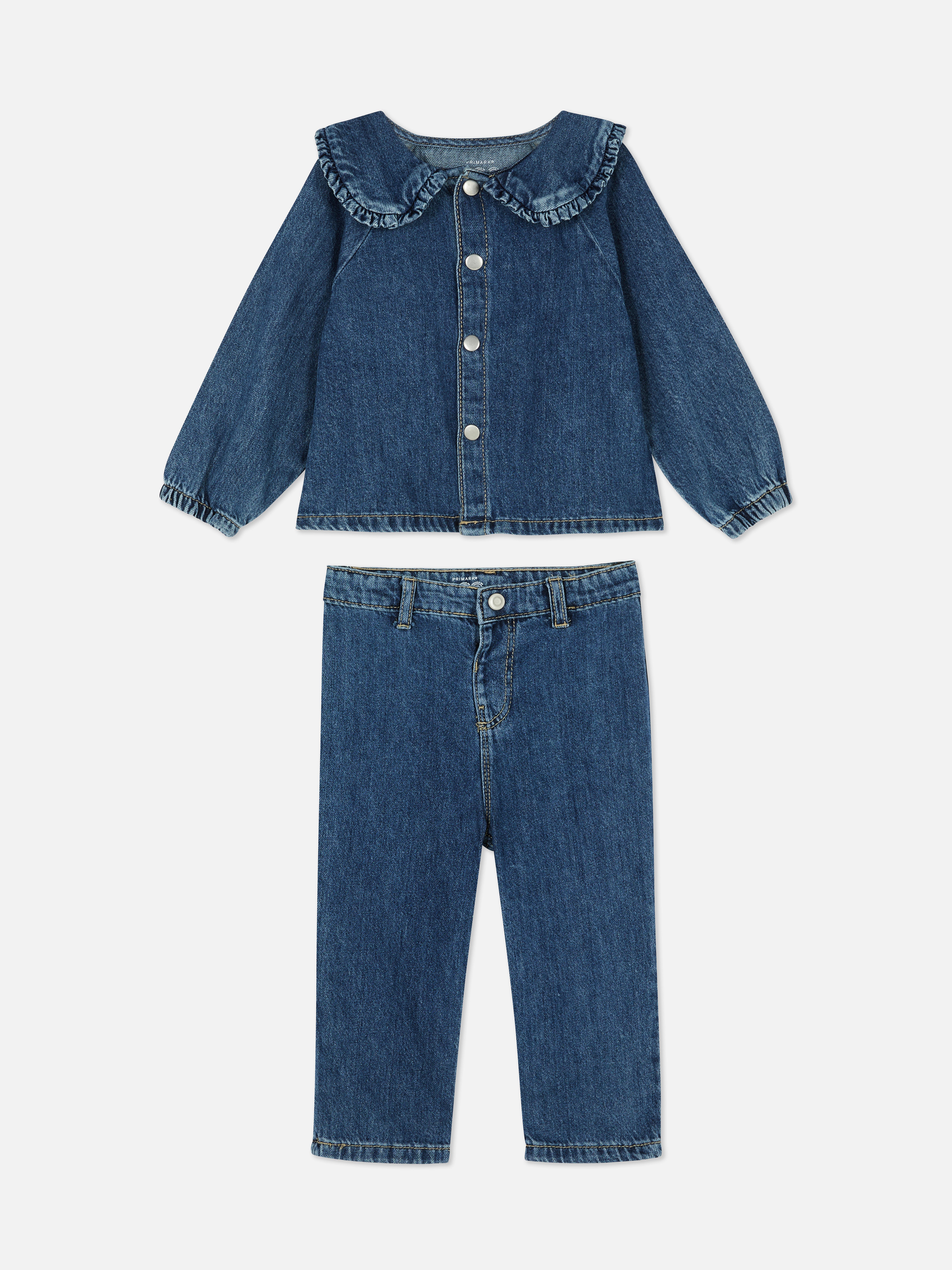 0–36 Monate | Jeansbluse mit Kragen und Jeans