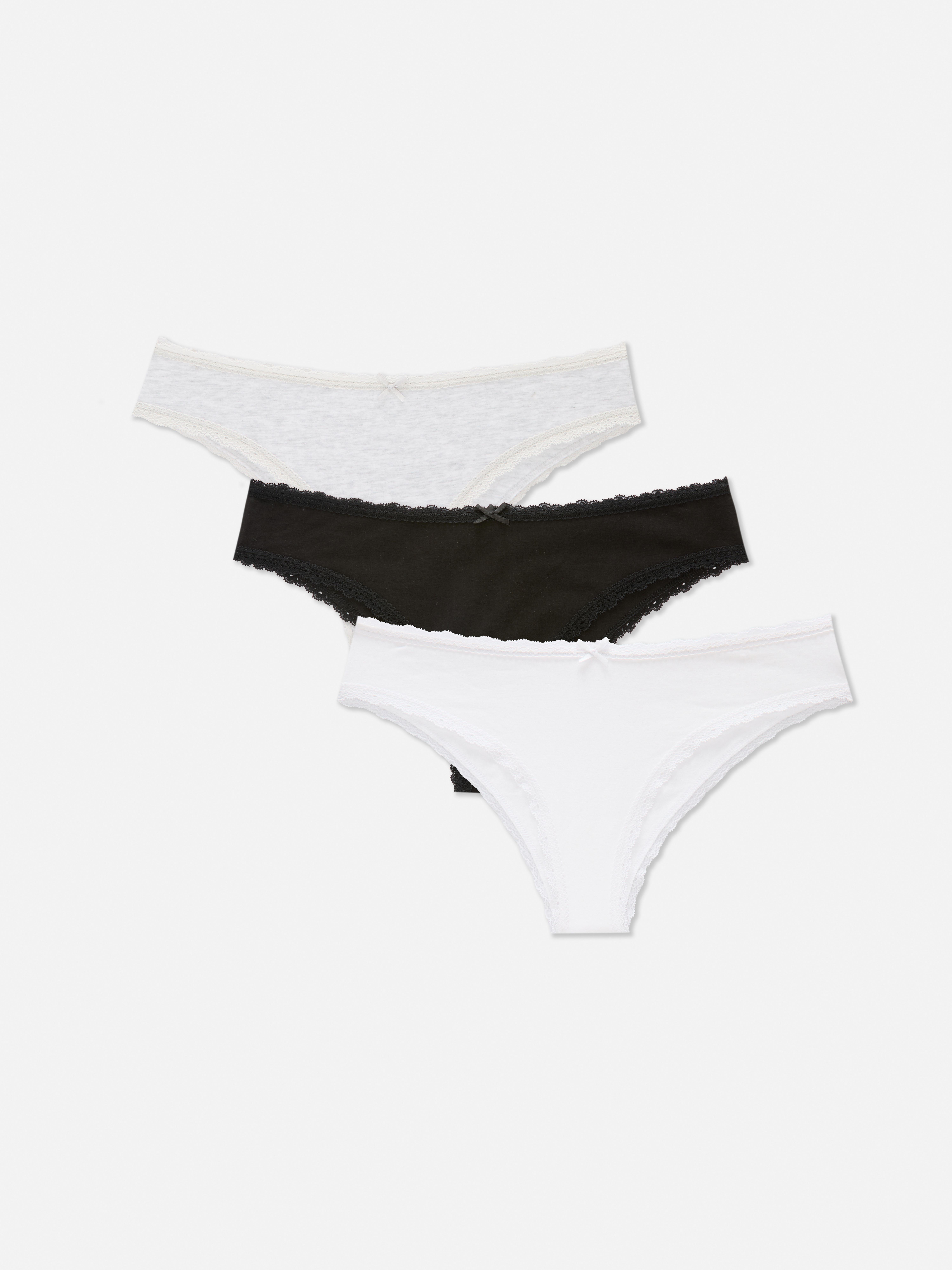 Women's Black 3-Pack Cotton Brazilian Briefs