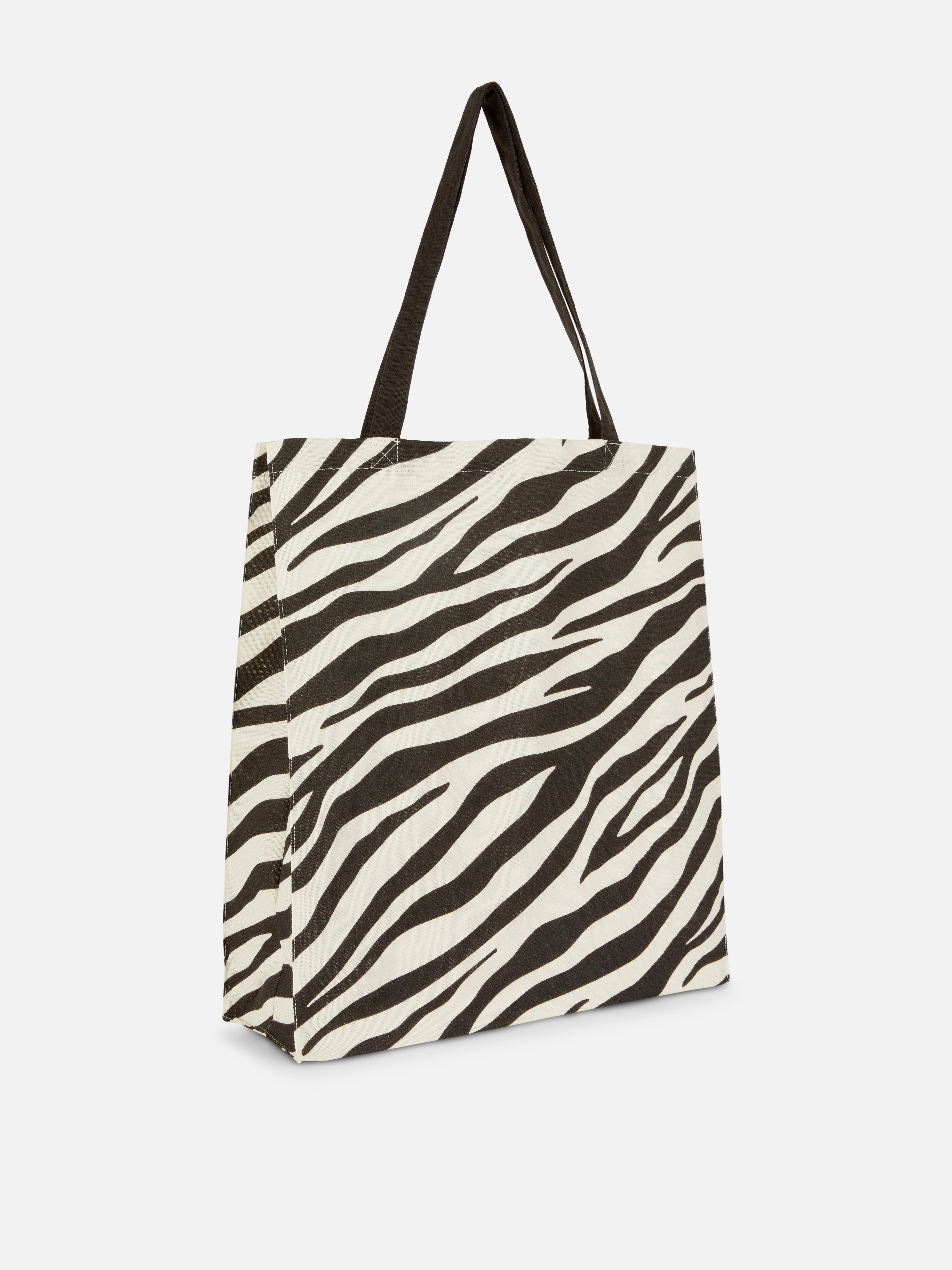Zebra Print Canvas Tote Bag