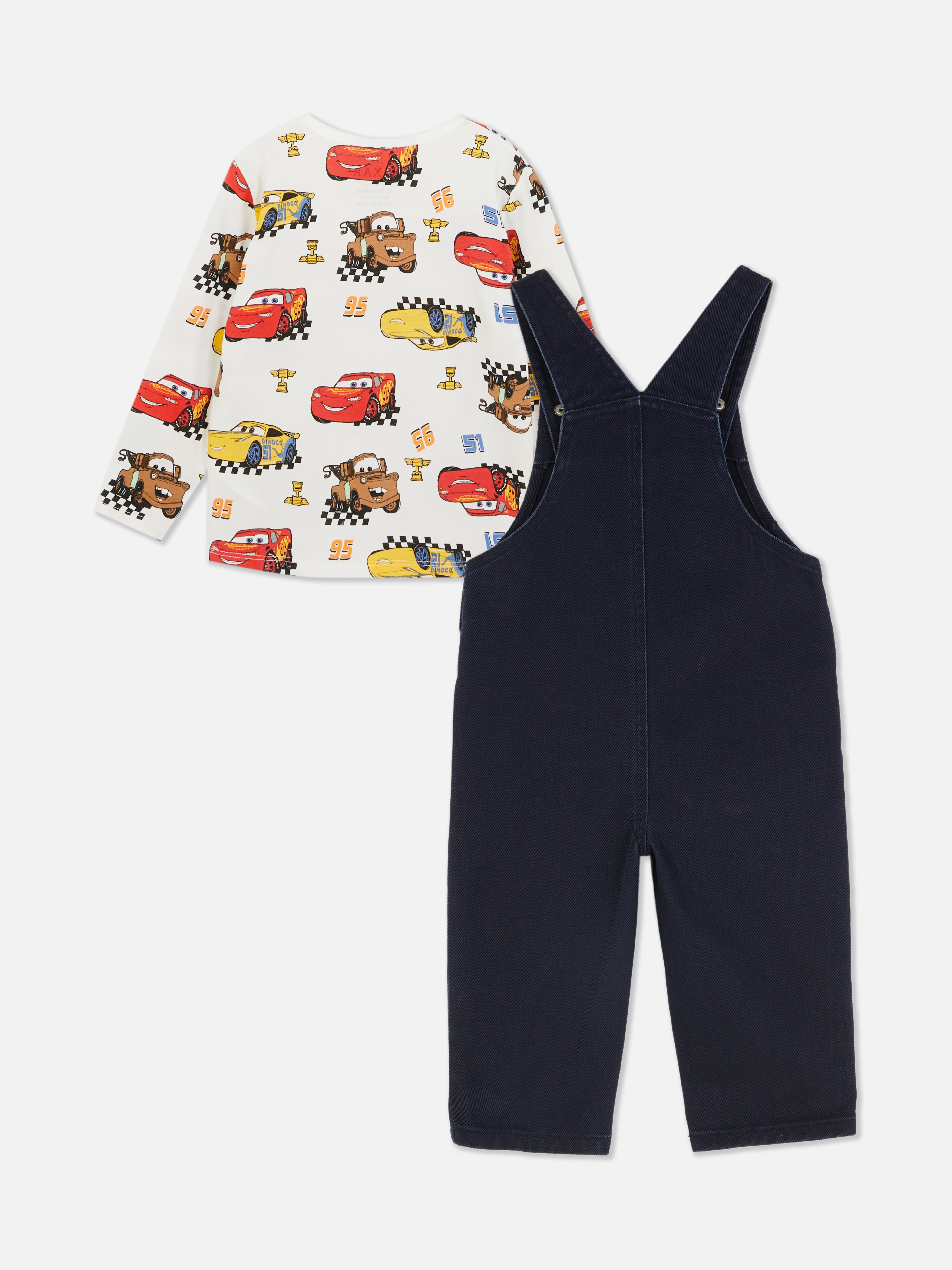 Conjunto jardineiras Disney Pixar Carros