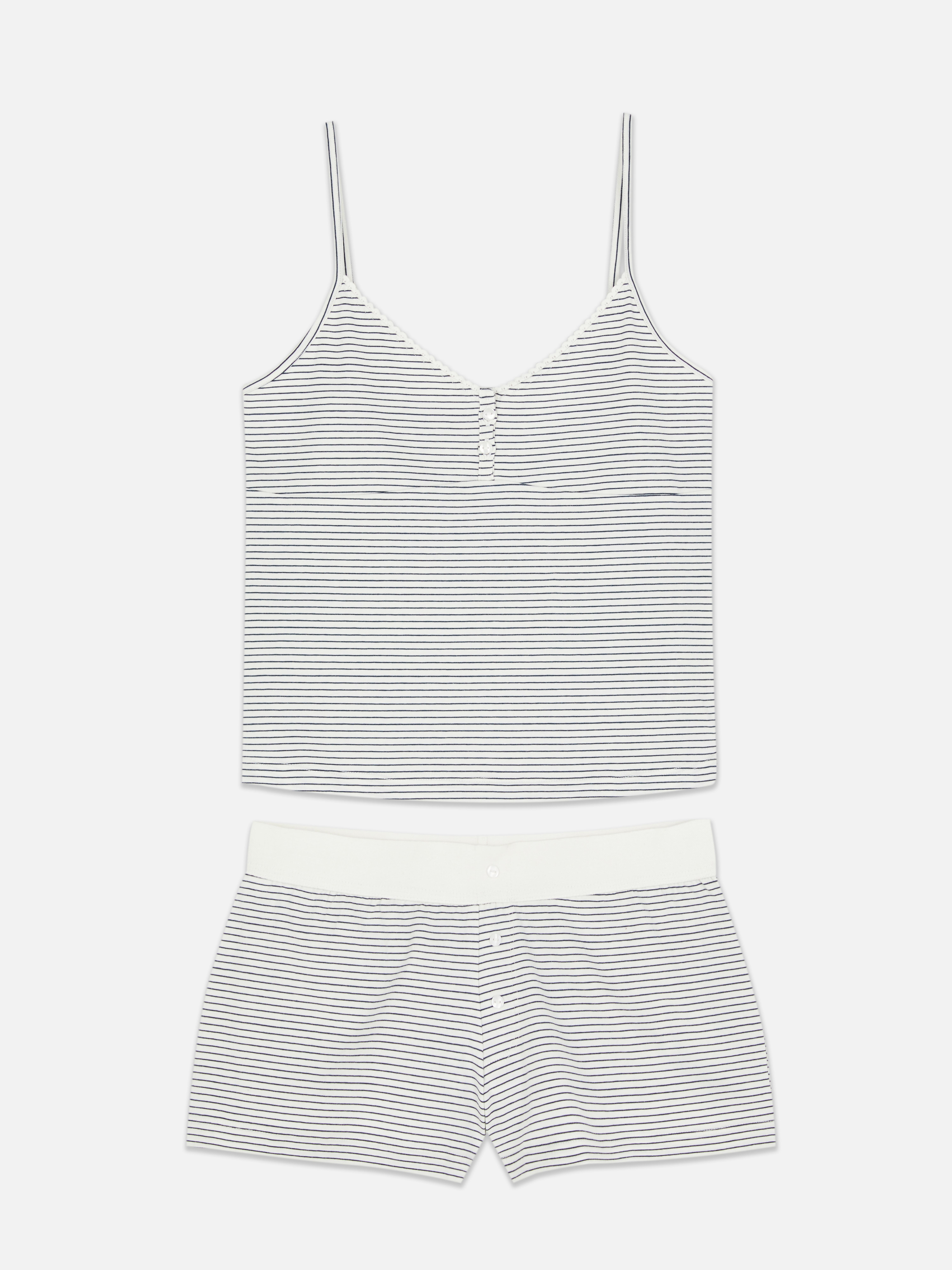 Pijama top alças algodão