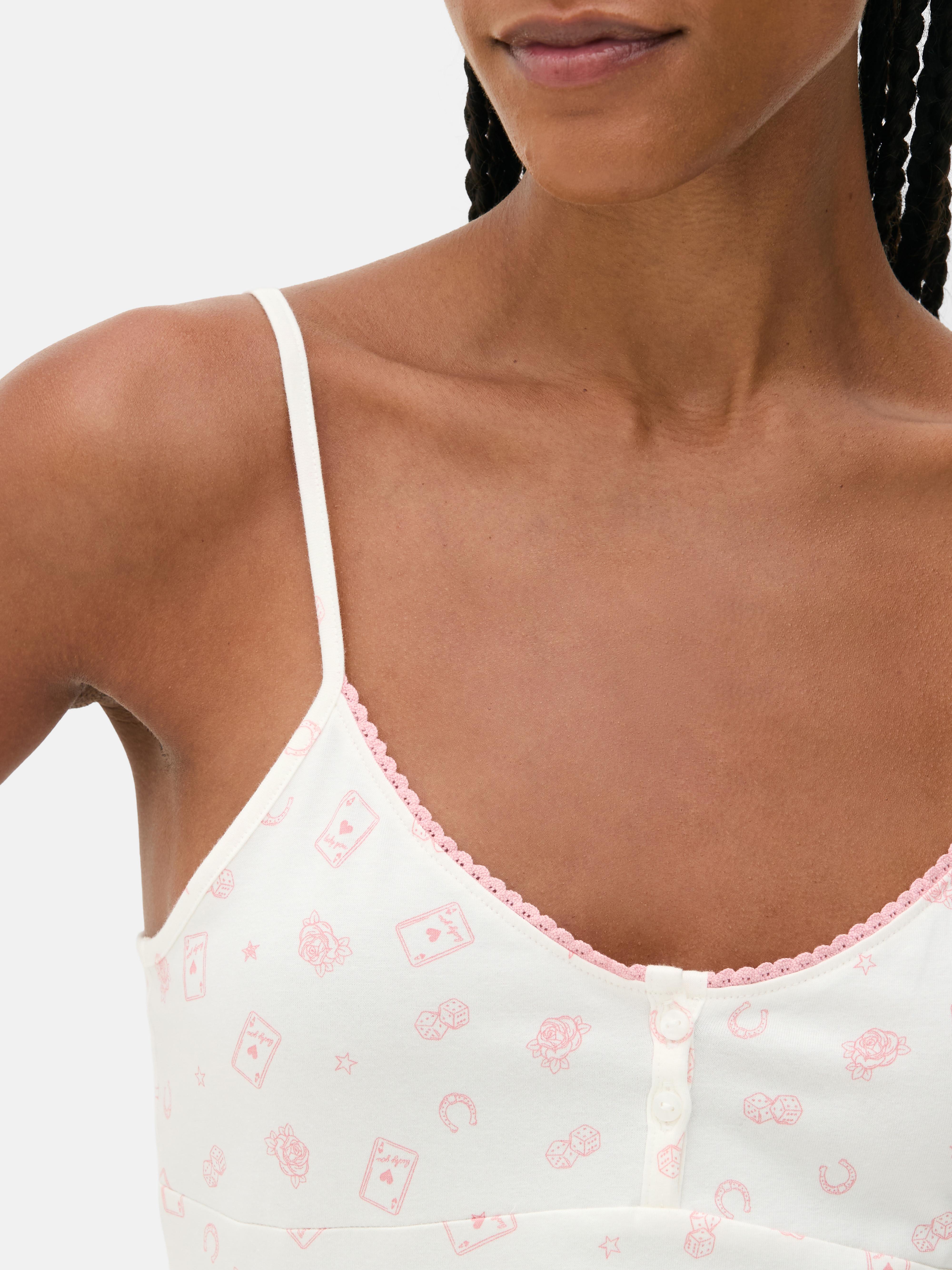 Pijama top alças algodão