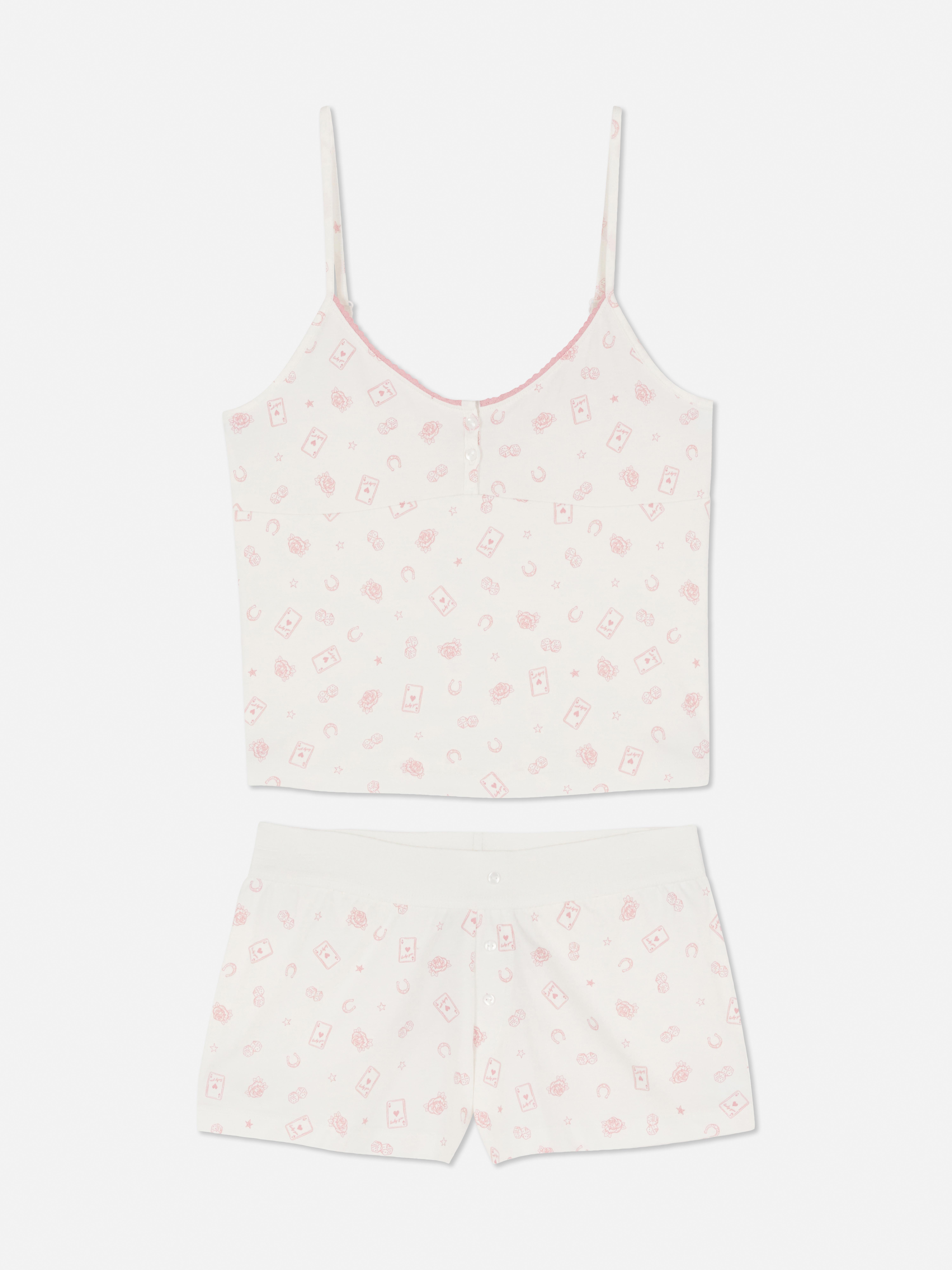 Pijama top alças algodão