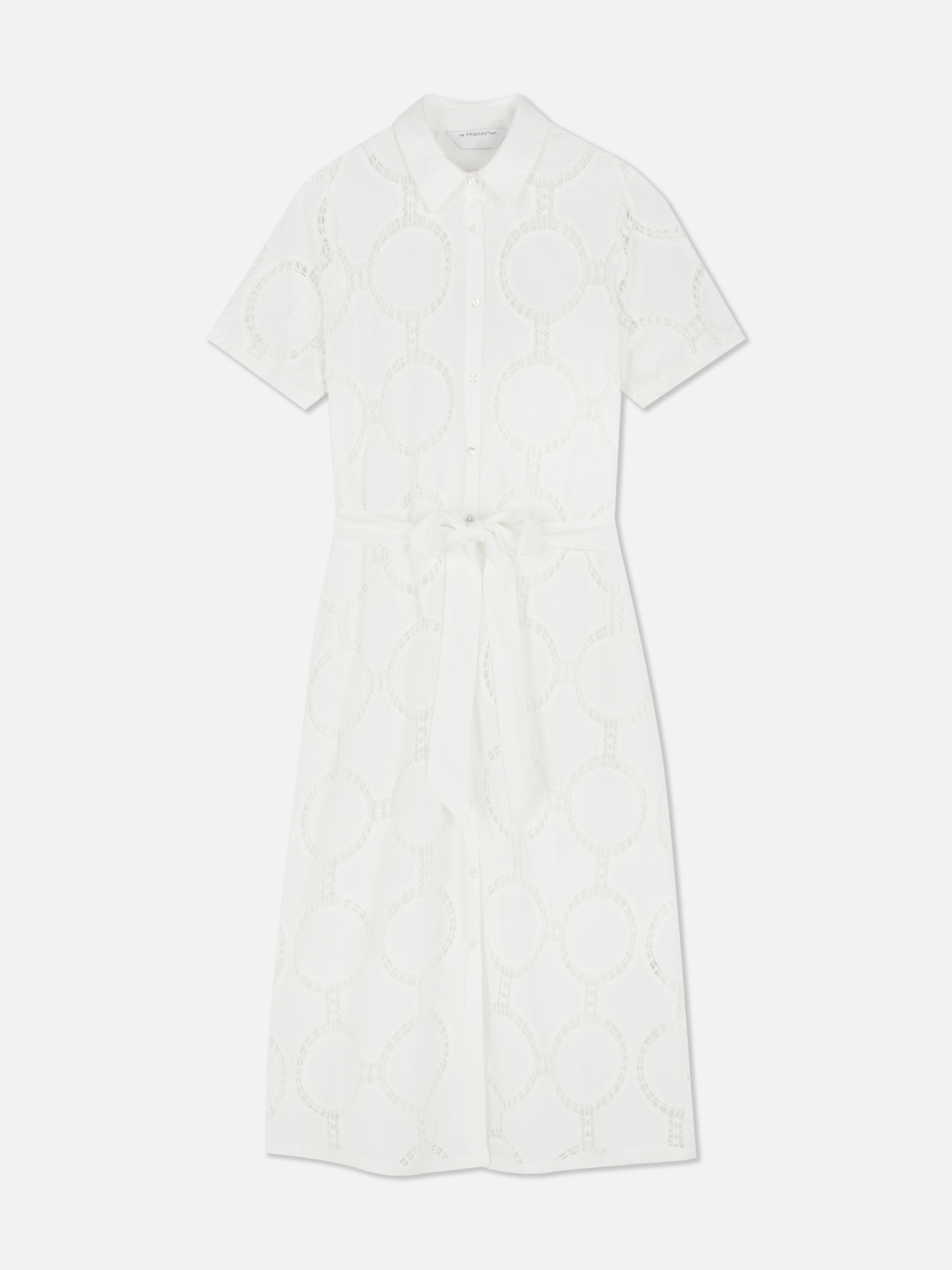 Vestido camiseiro midi bordado The Edit