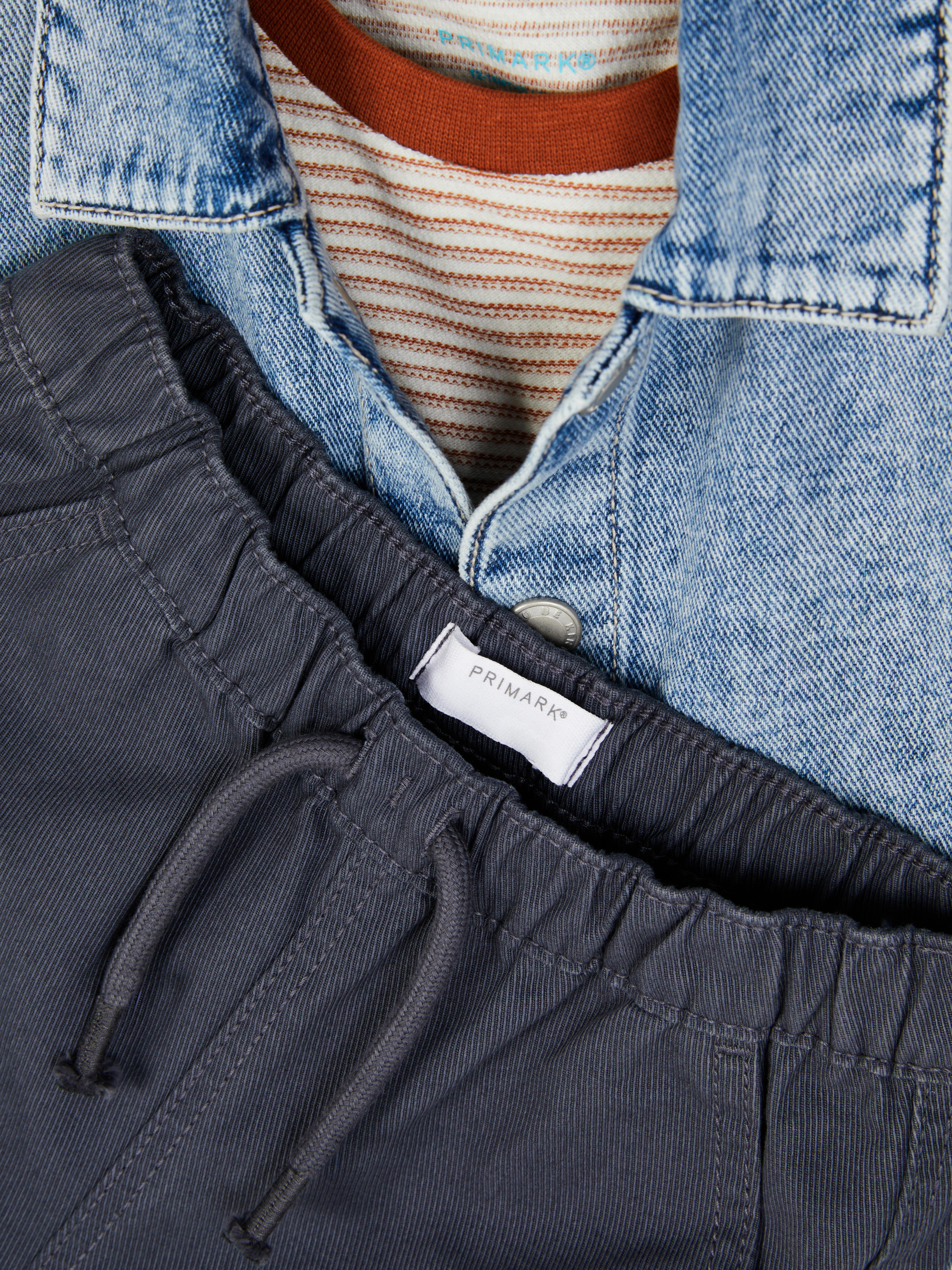 0-36mths | T-Shirt, Trousers and Denim Shacket Set