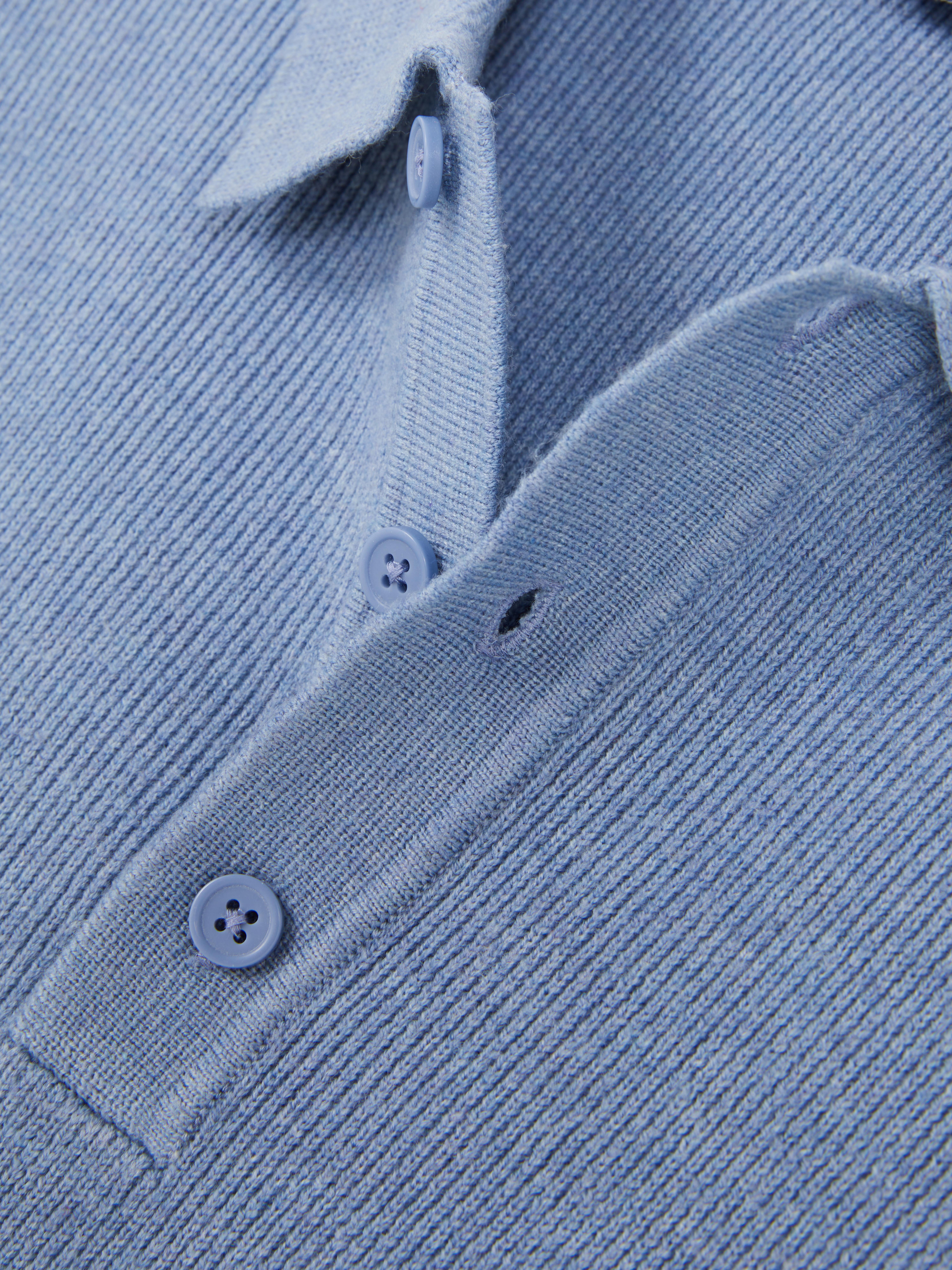 Gerippter Pullover mit Polokragen