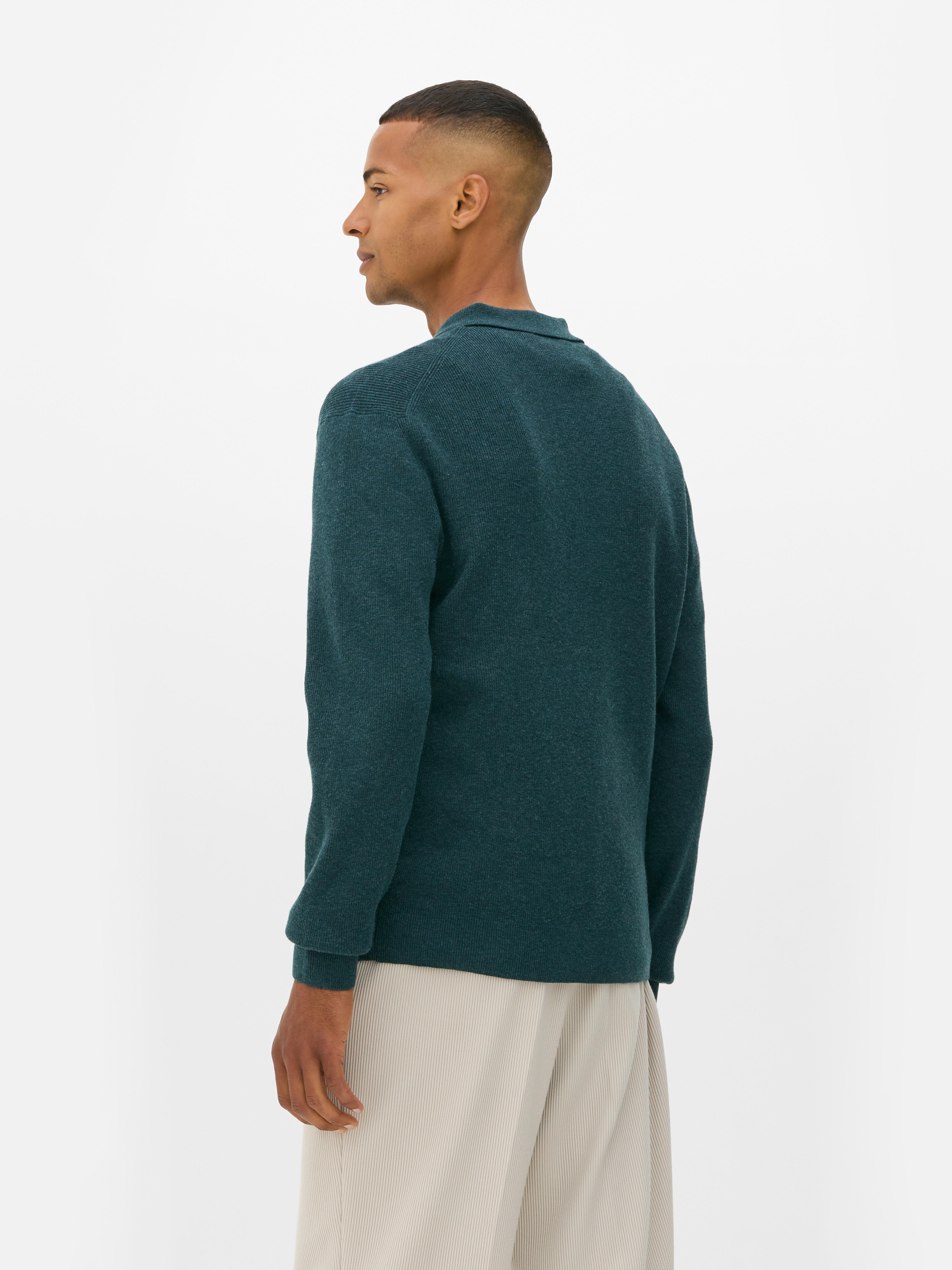 Ribbed Polo Neck Sweater