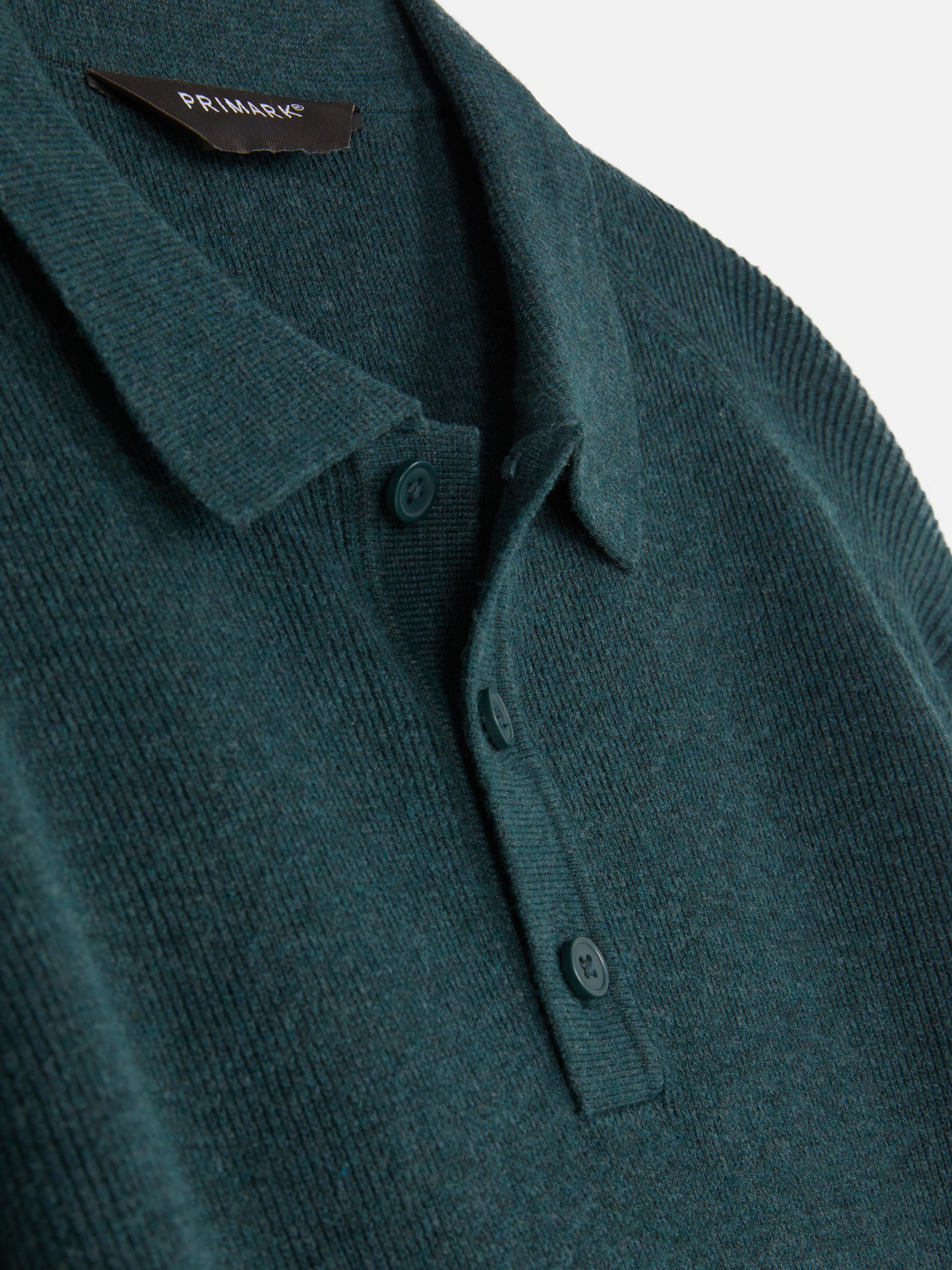 Ribbed Polo Neck Sweater