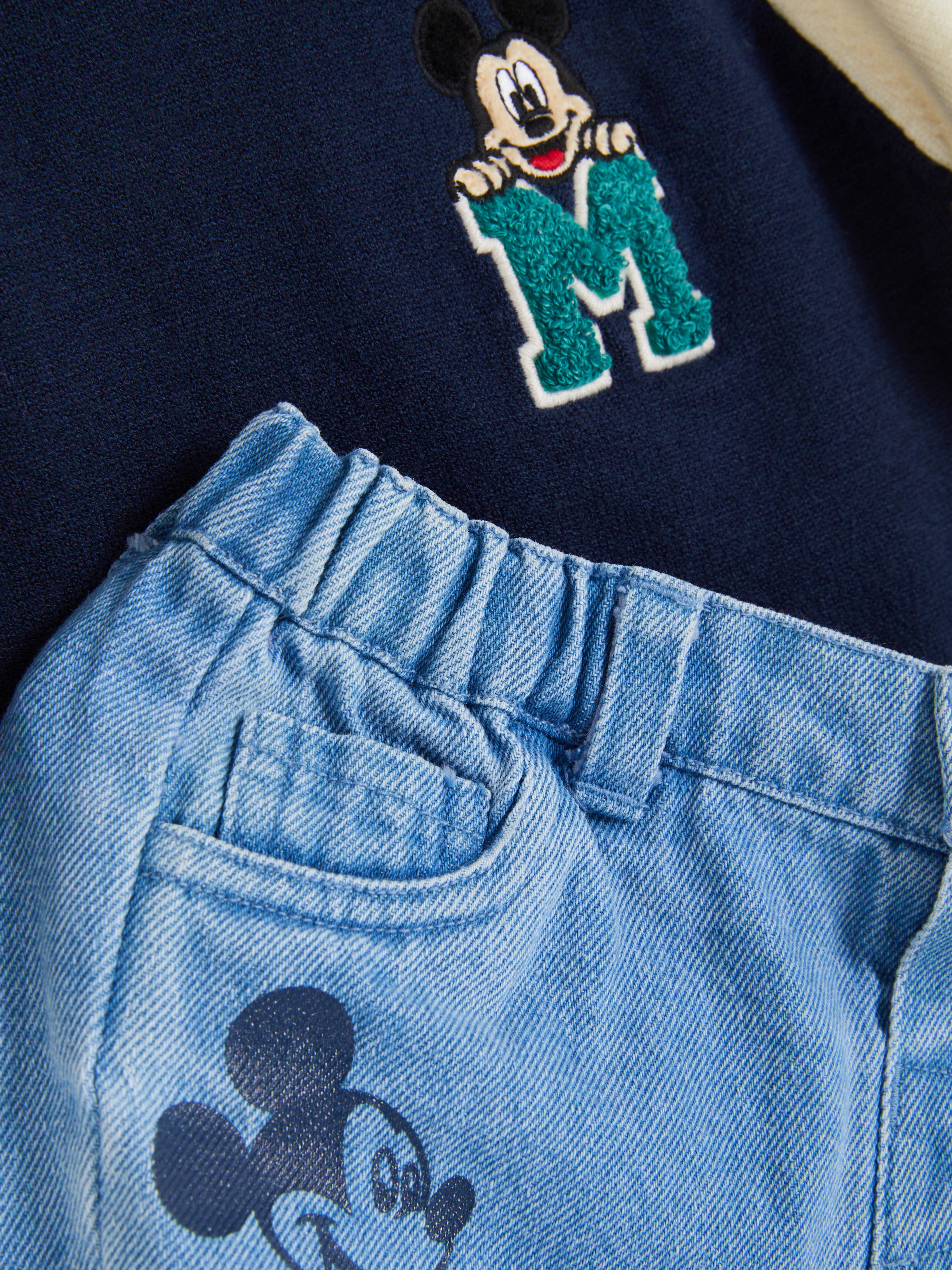 0-36 meses | Conjunto camisola malha/calças ganga Disney Mickey