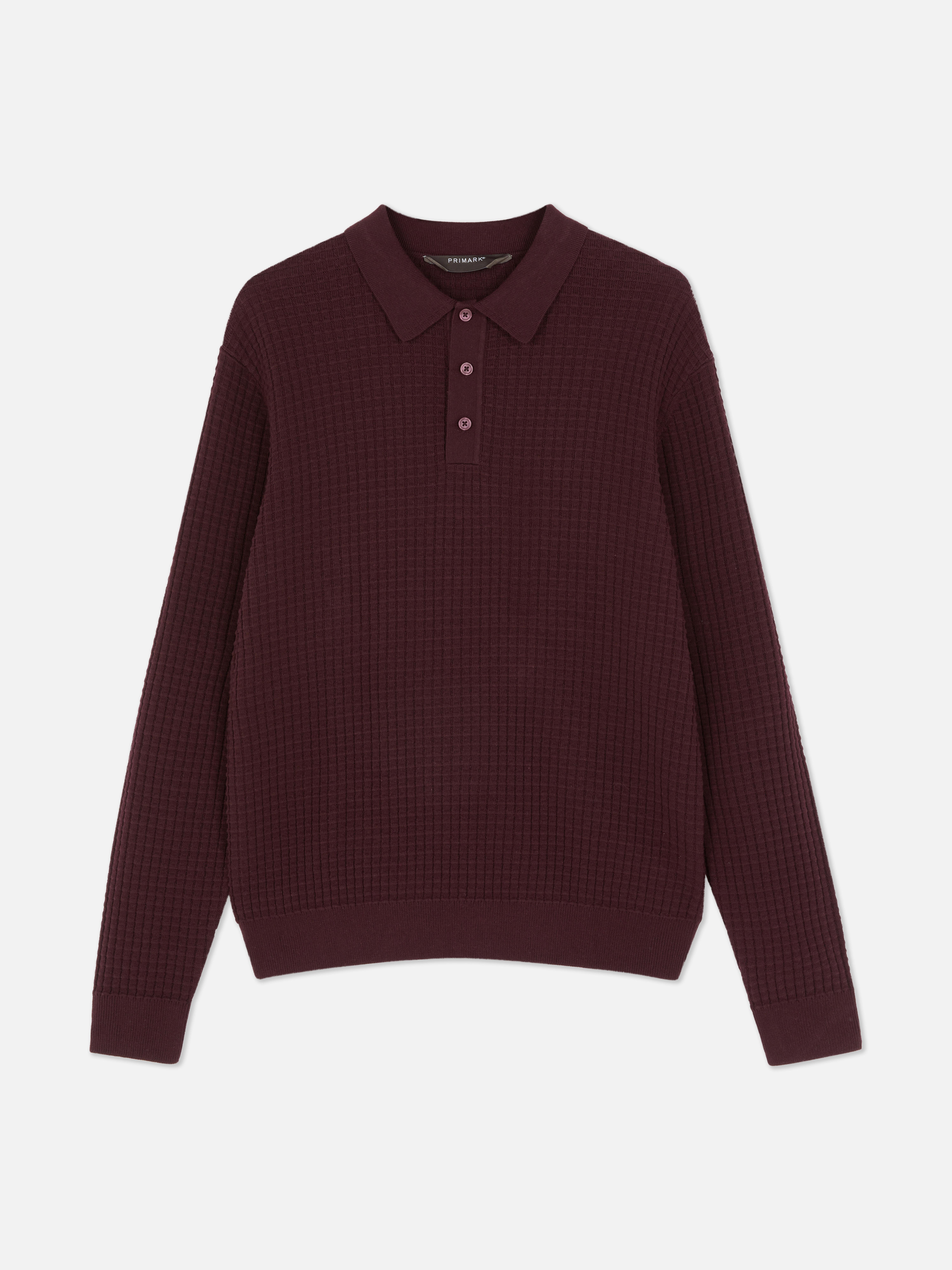 Textured Polo Sweater