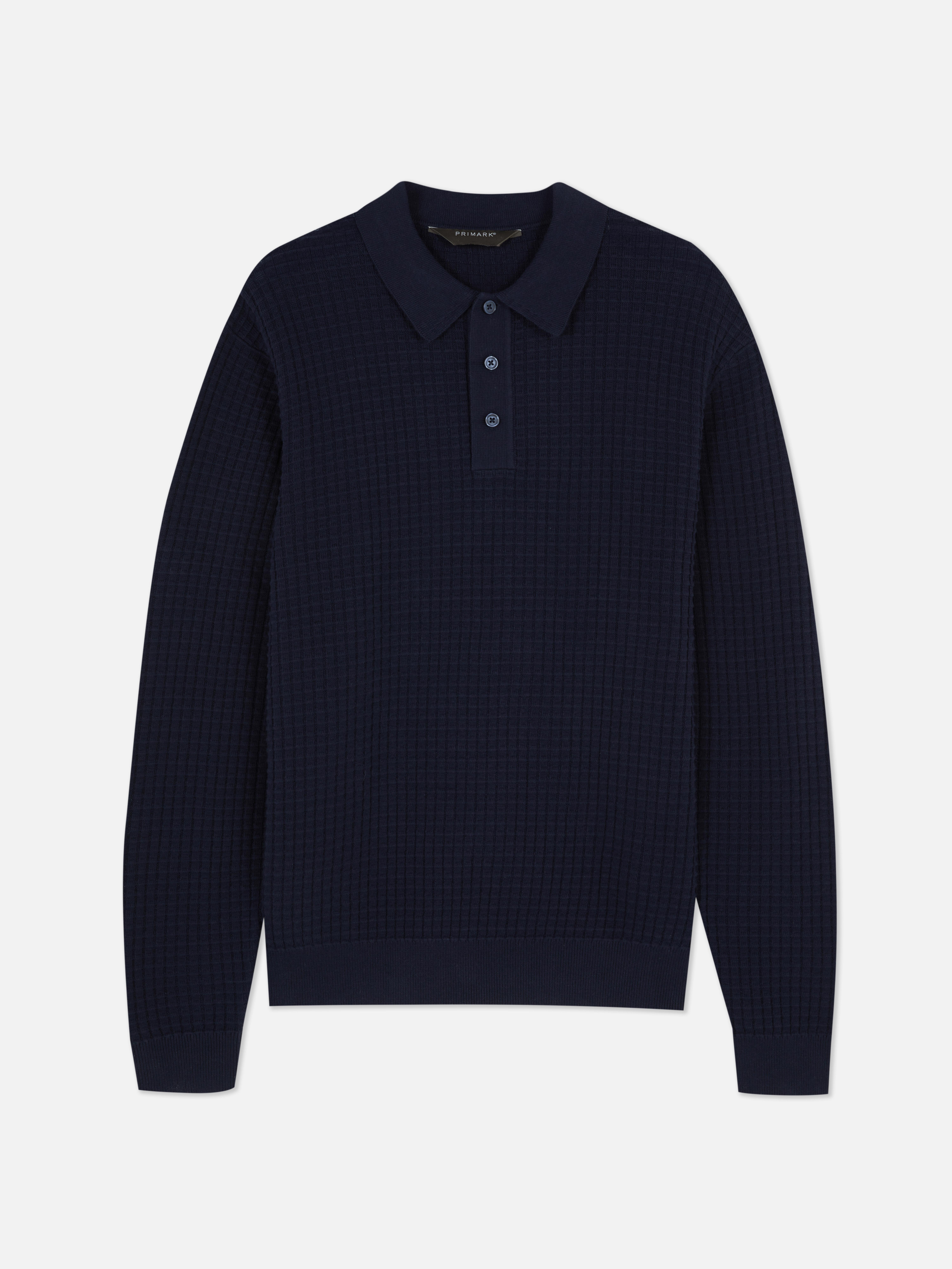 Textúrovaný polo pulóver