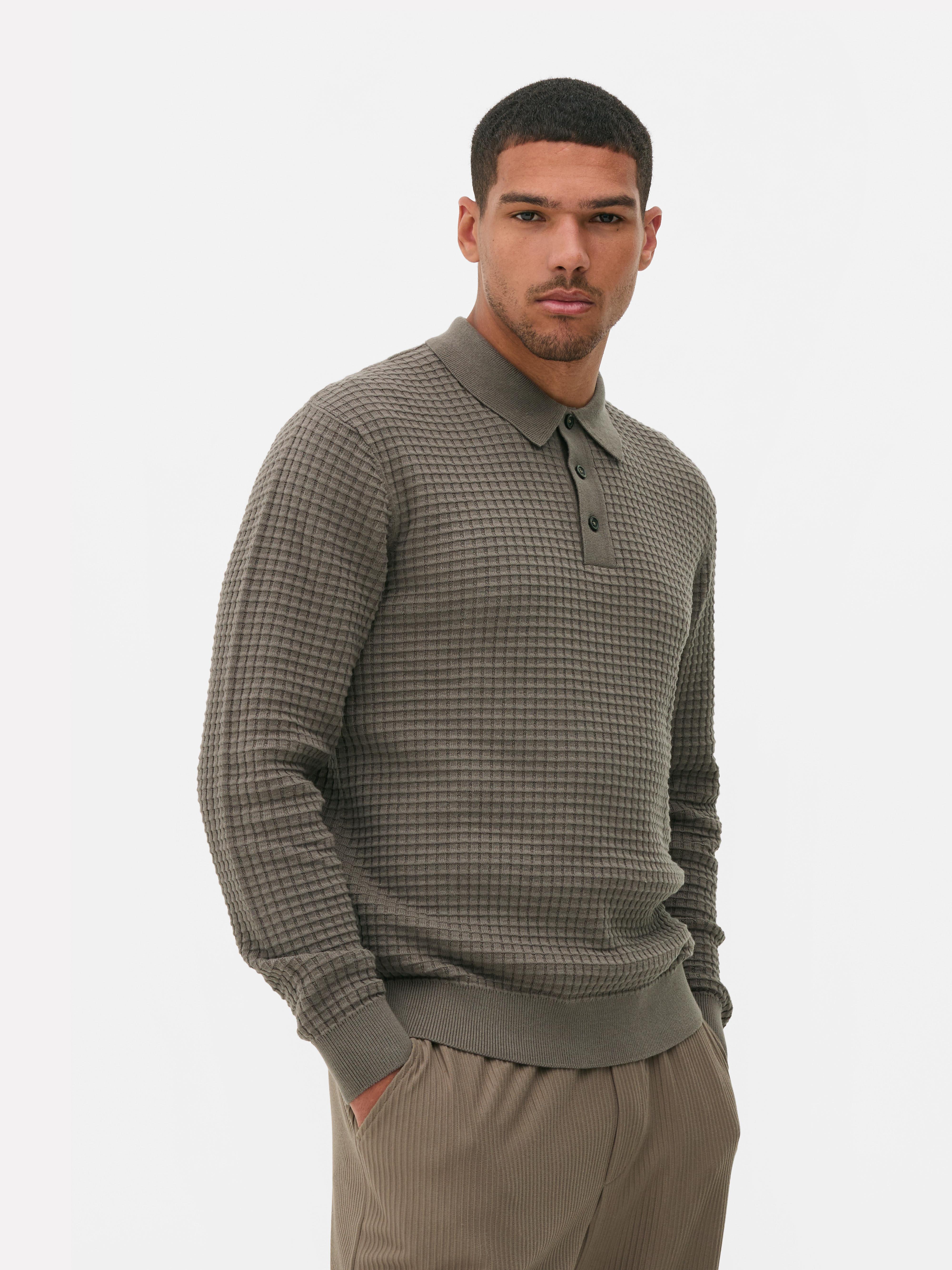 Textured Polo Jumper