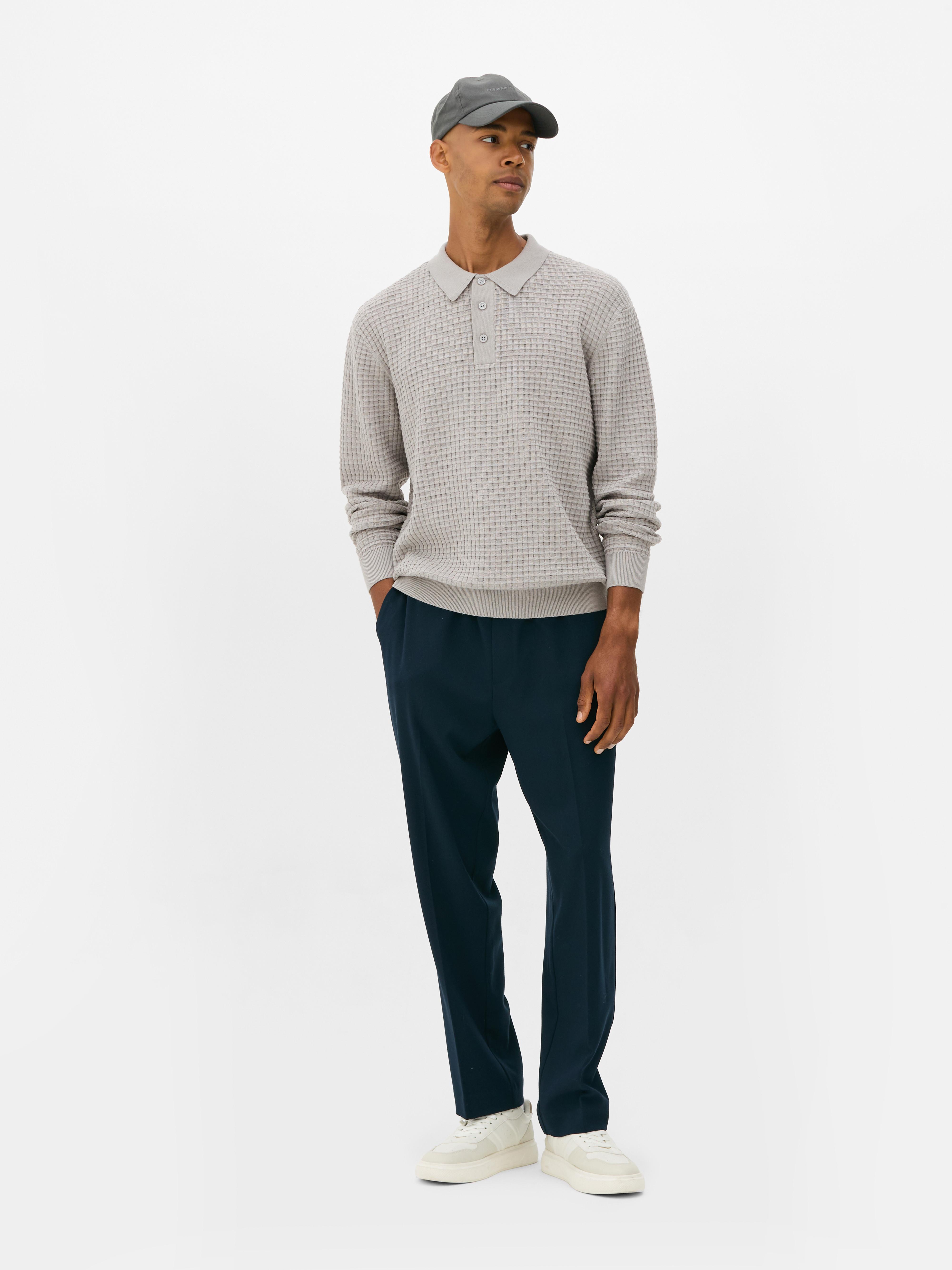 Strukturierter Polopullover