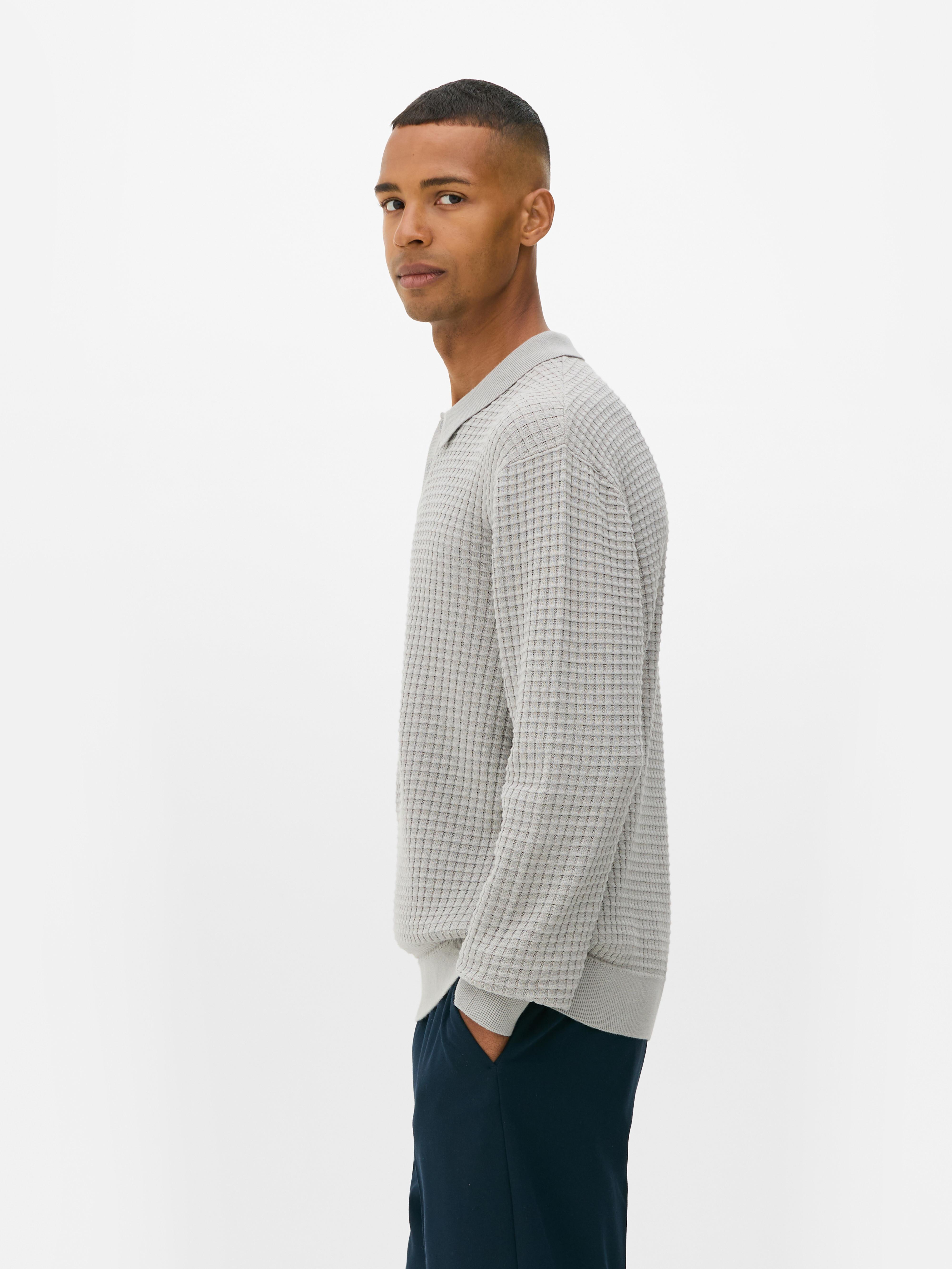 Strukturierter Polopullover