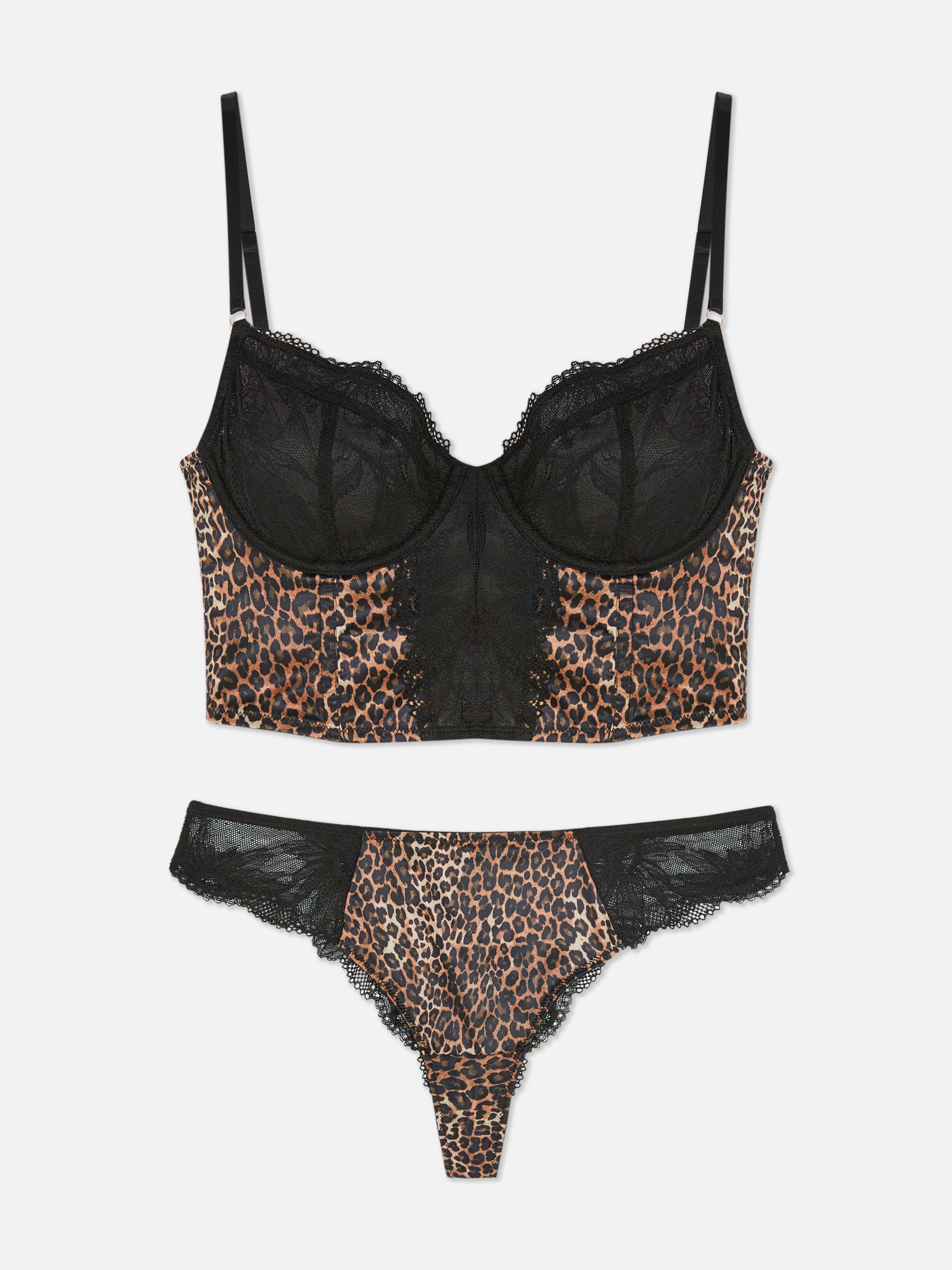 Lingerieset met korset en luipaardprint