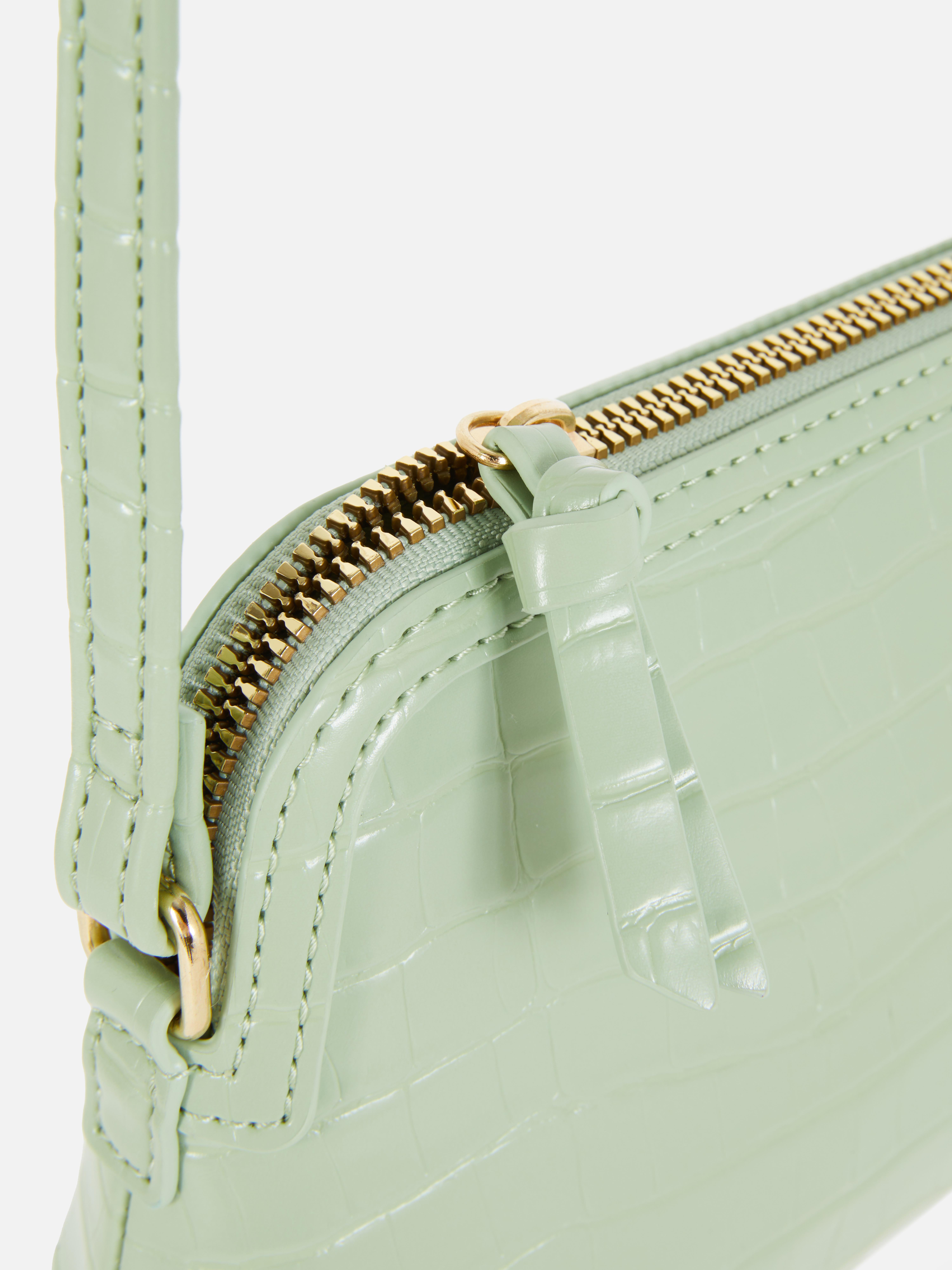 Textured Zip Top Crossbody Bag