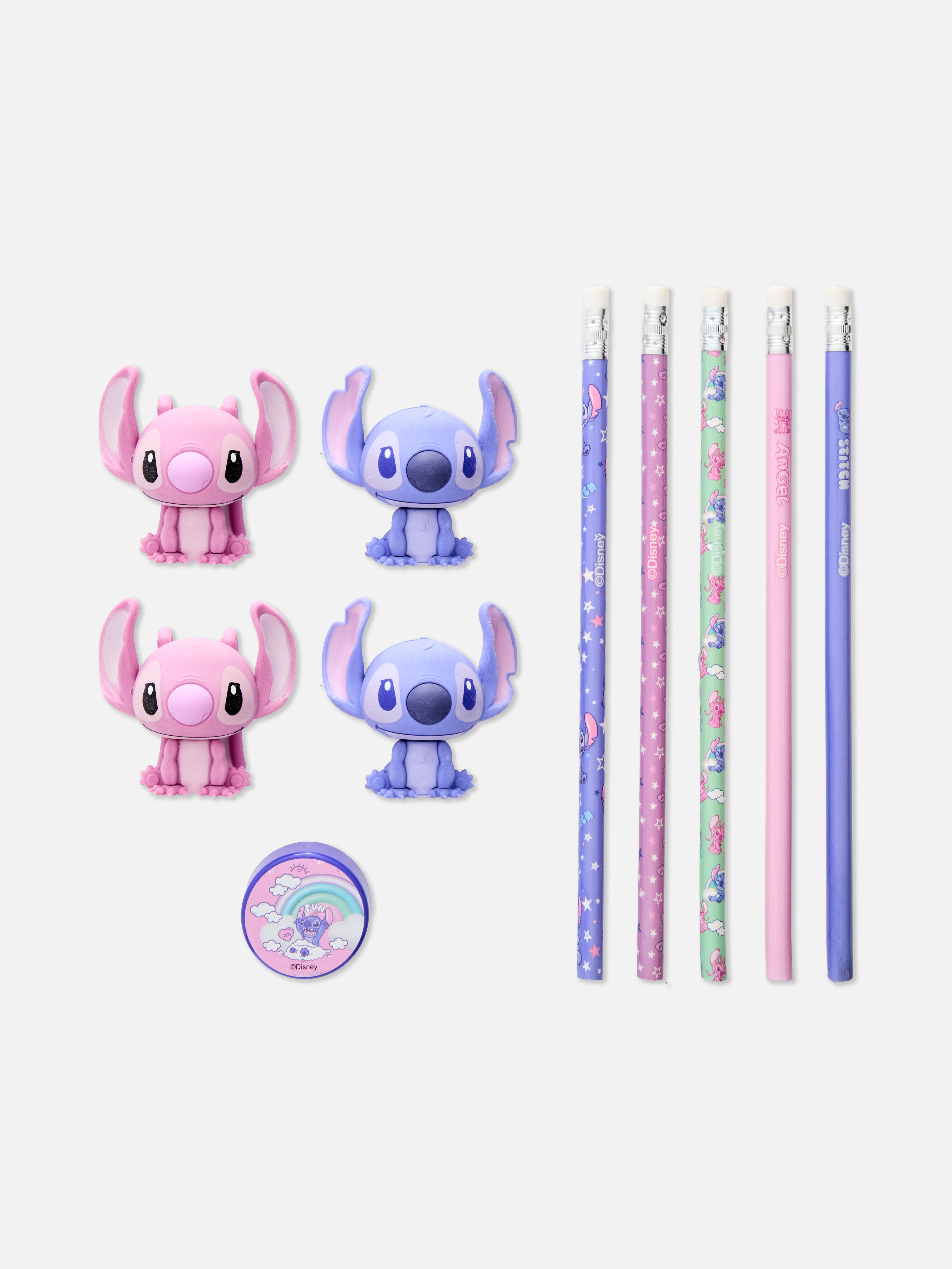 Set de 10 piese, cu creioane și gume de șters Stitch de la Disney